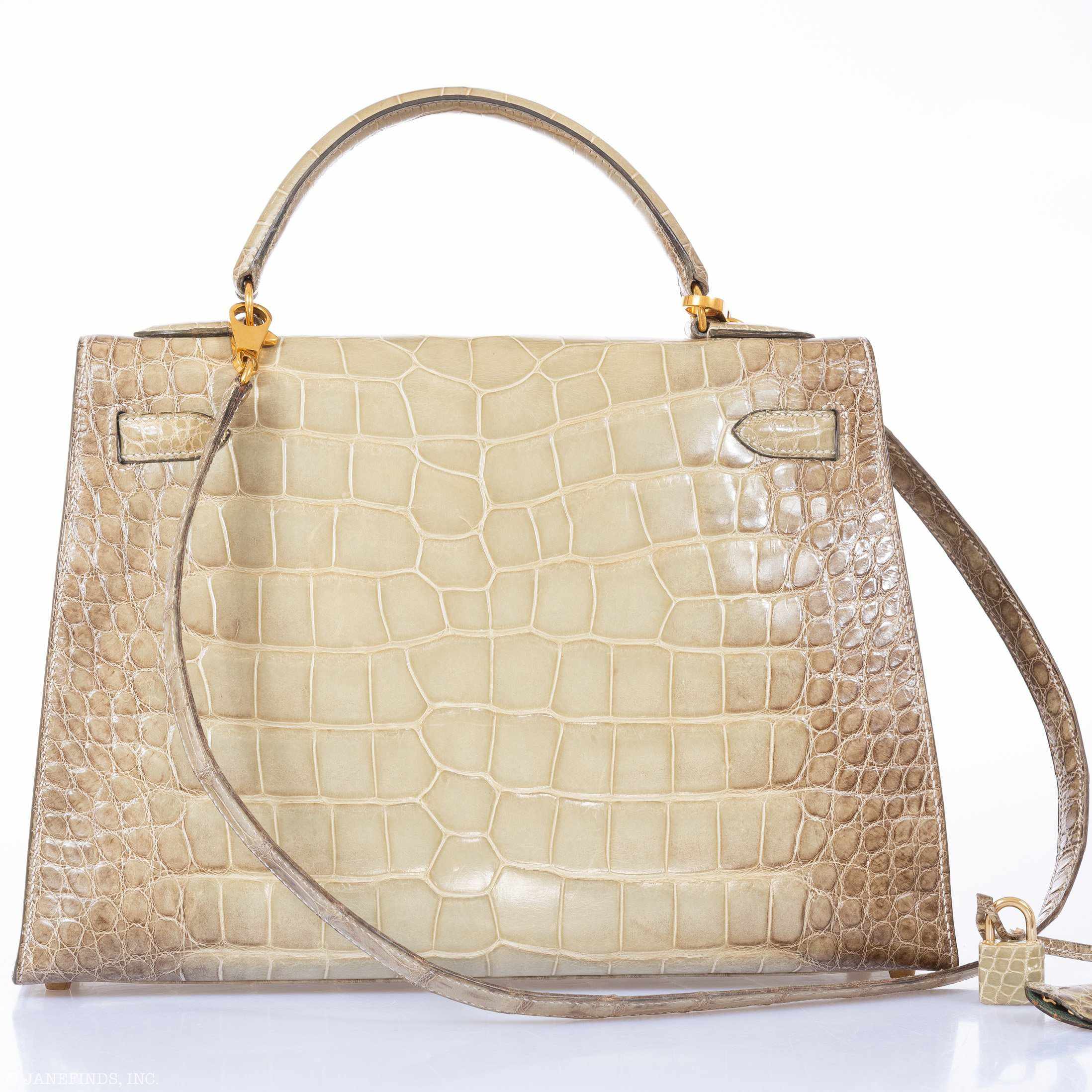 Hermès Kelly 32 Vert Celadon Natura Alligator Gold Hardware Pre-Himalayan