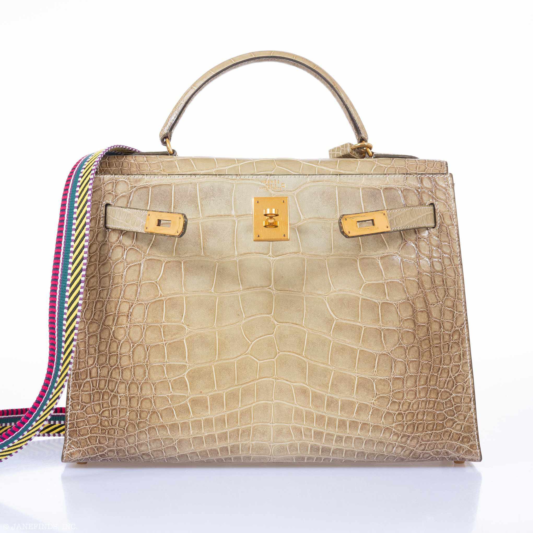 Hermès Kelly 32 Vert Celadon Natura Alligator Gold Hardware Pre-Himalayan