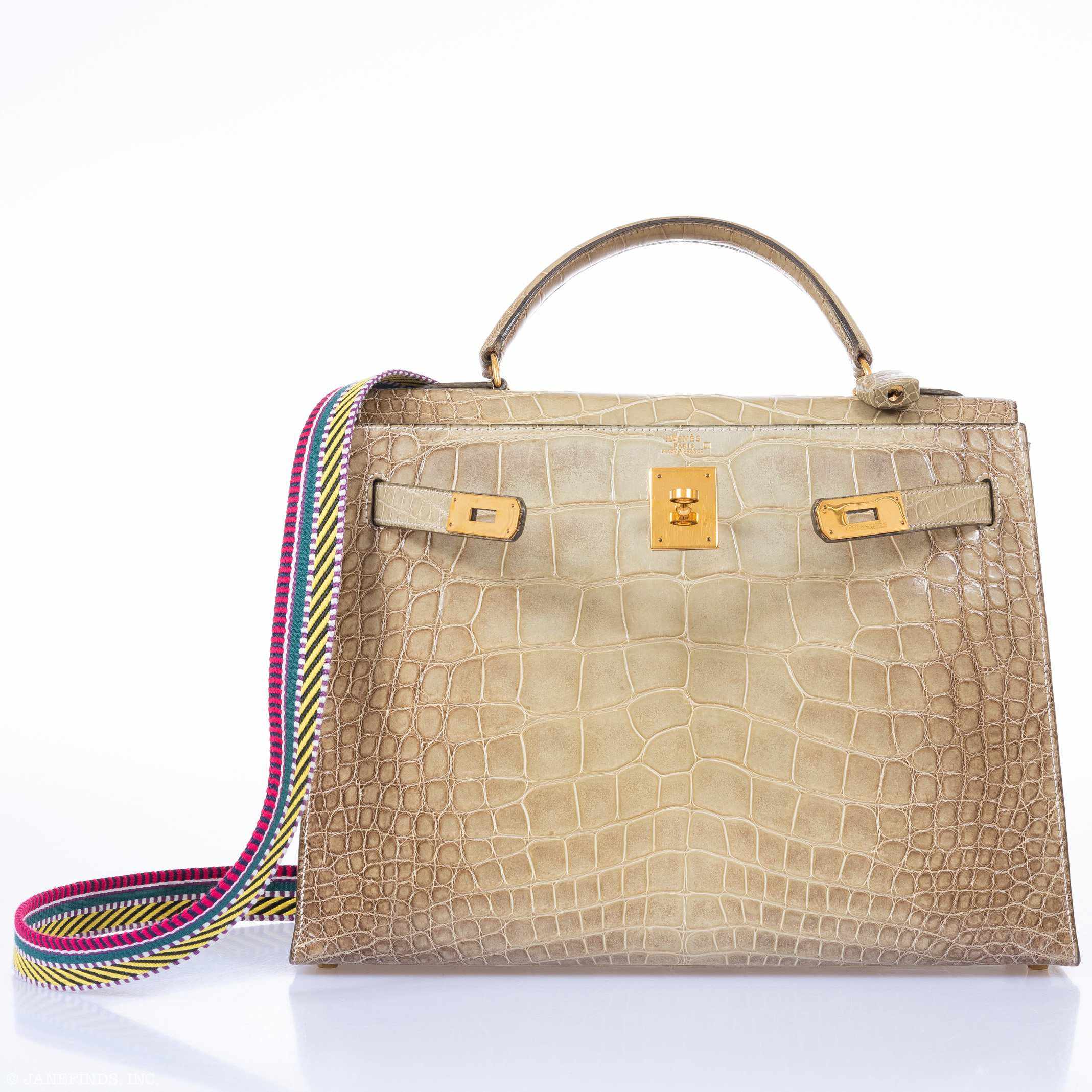 Hermès Kelly 32 Vert Celadon Natura Alligator Gold Hardware Pre-Himalayan