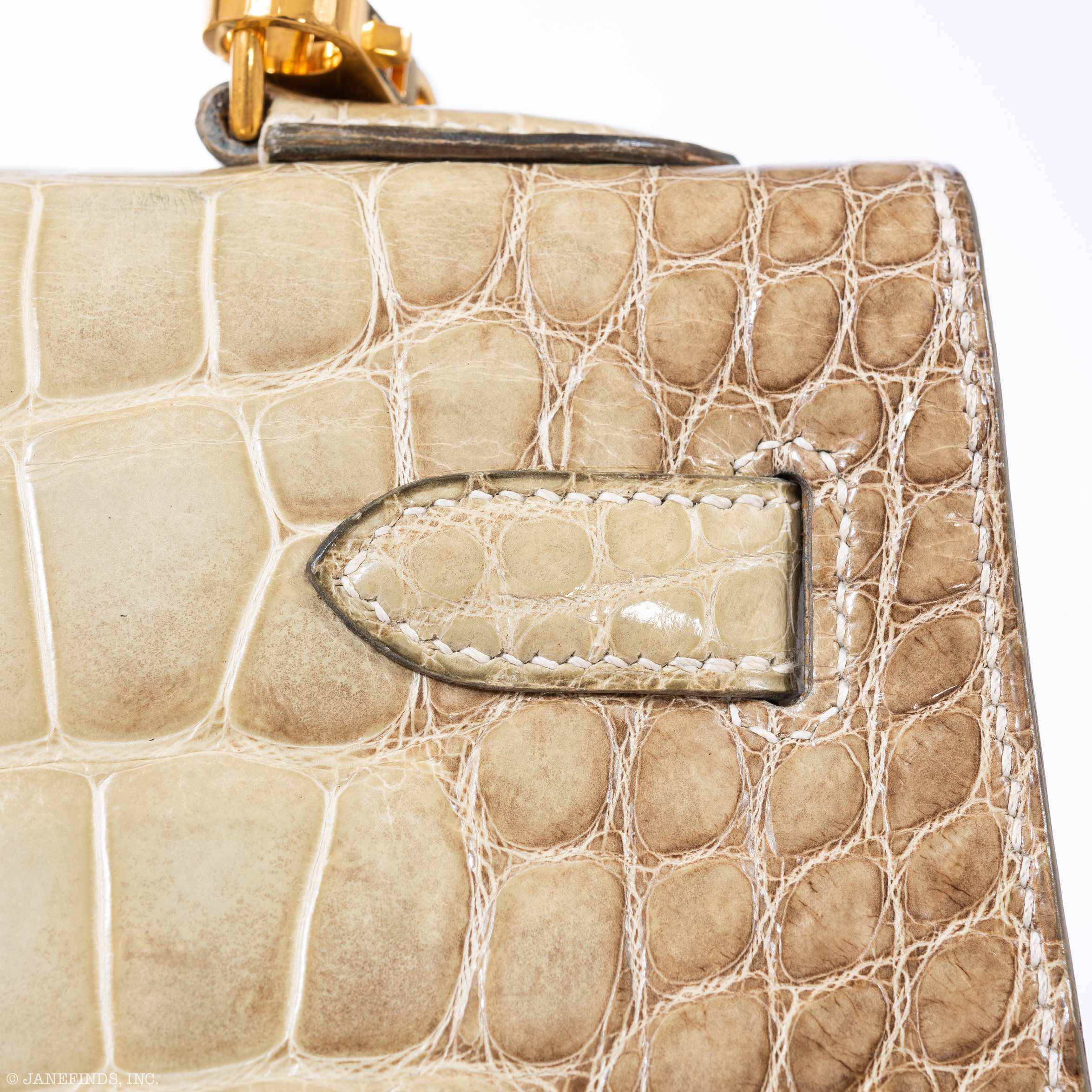 Hermès Kelly 32 Vert Celadon Natura Alligator Gold Hardware Pre-Himalayan
