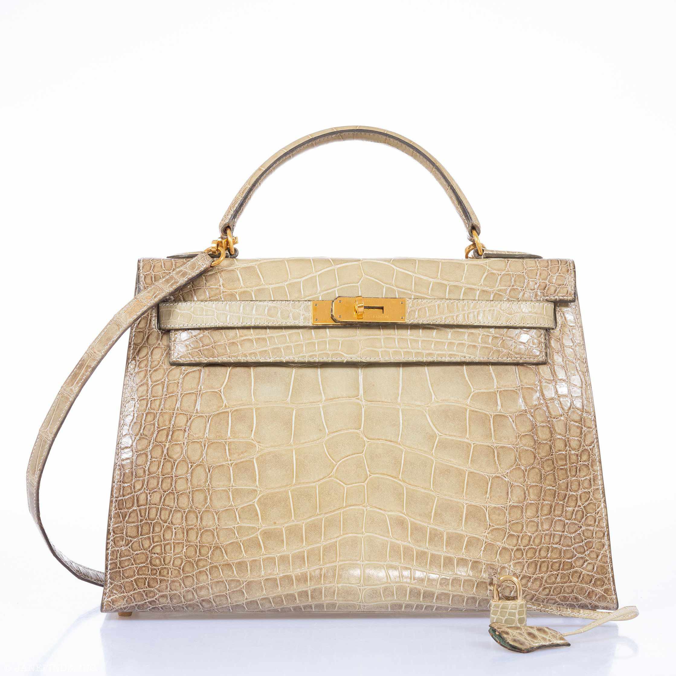 Hermès Kelly 32 Vert Celadon Natura Alligator Gold Hardware Pre-Himalayan