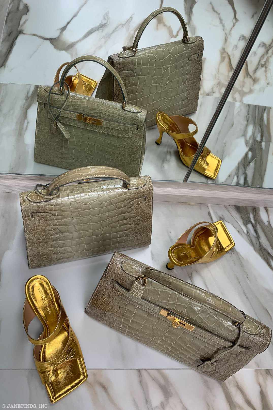 Hermès Kelly 32 Vert Celadon Natura Alligator Gold Hardware Pre-Himalayan