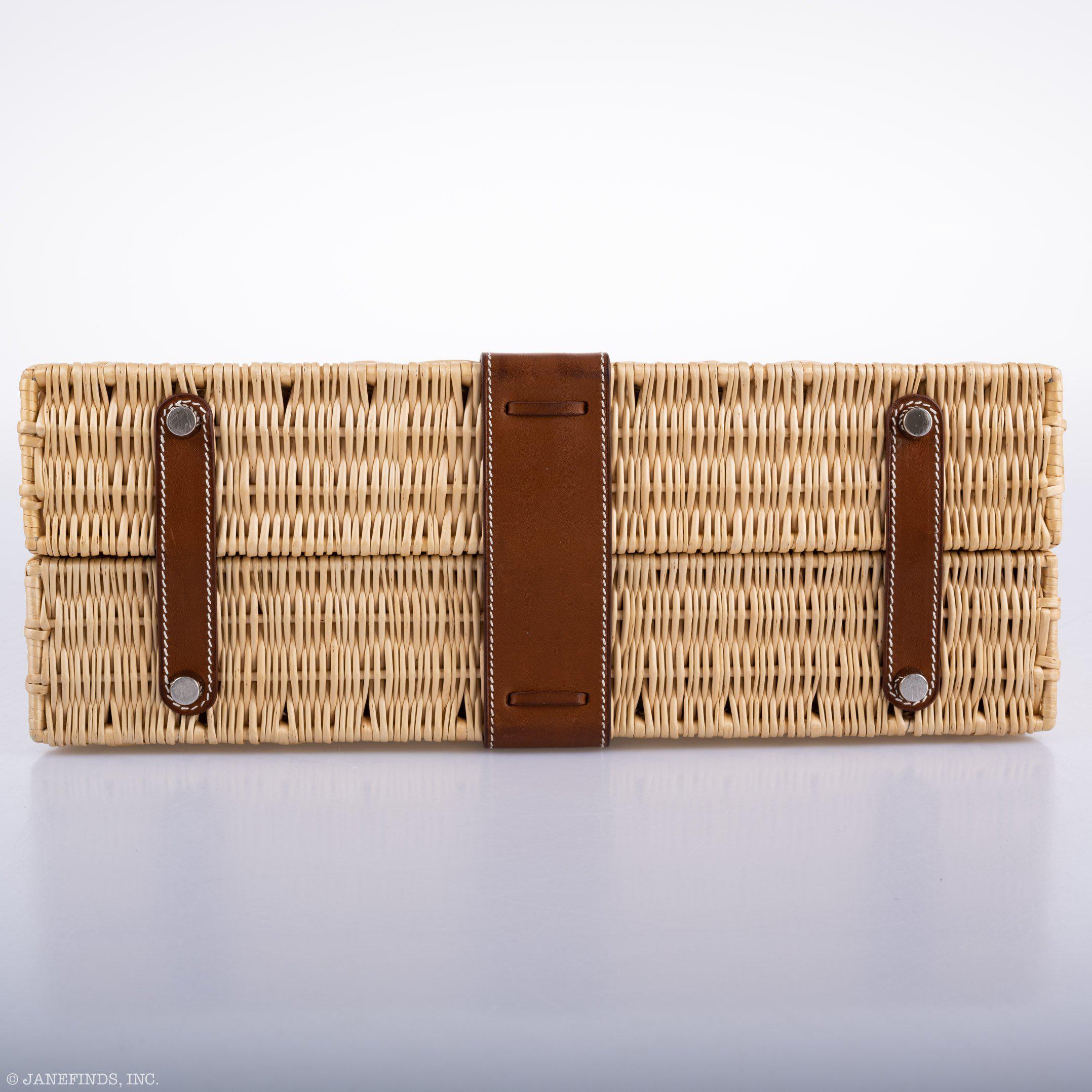 Hermès Kelly 35 Picnic Fauve Barenia Osier Wicker Palladium Hardware