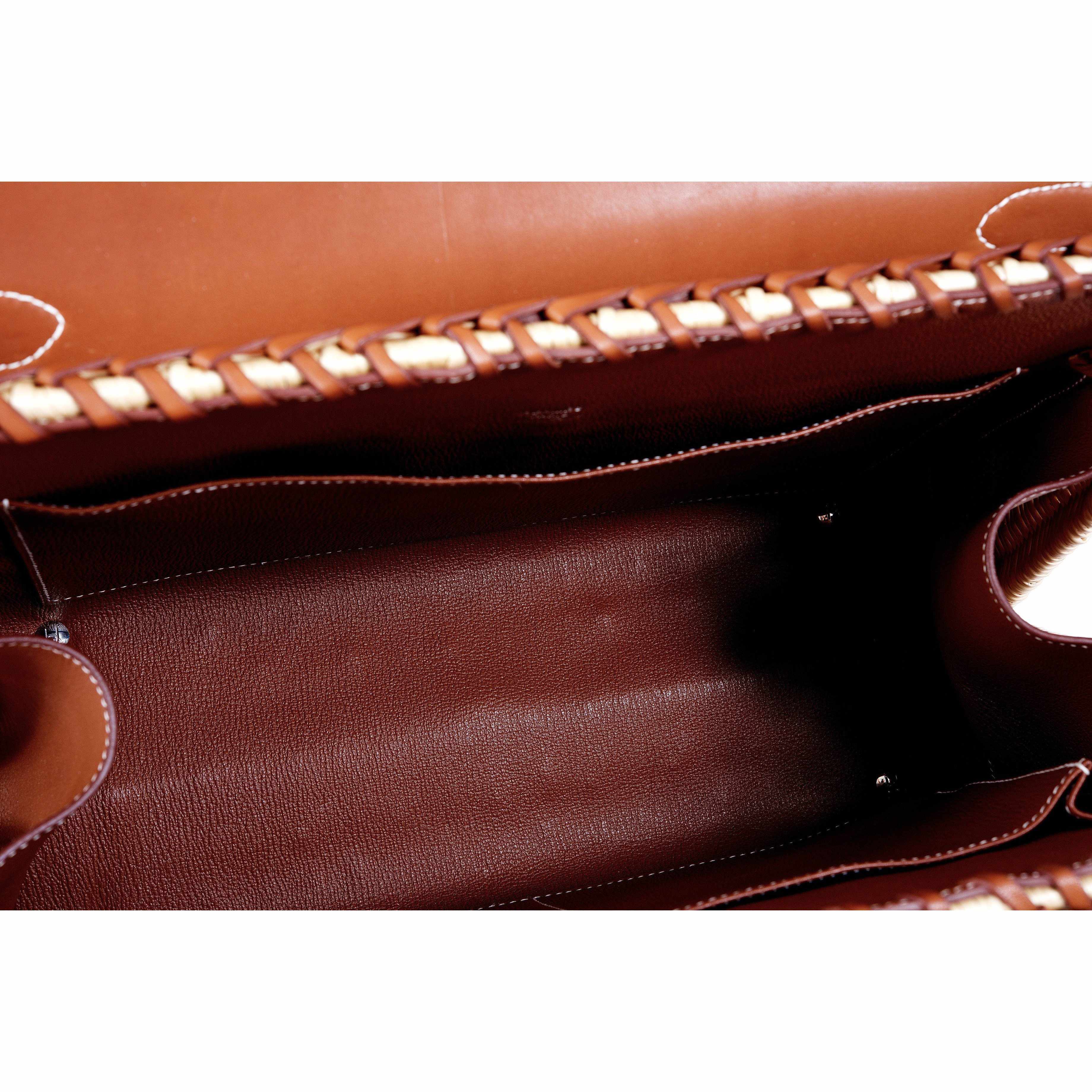 Hermès Kelly 35 Picnic Fauve Barenia Osier Wicker Palladium Hardware