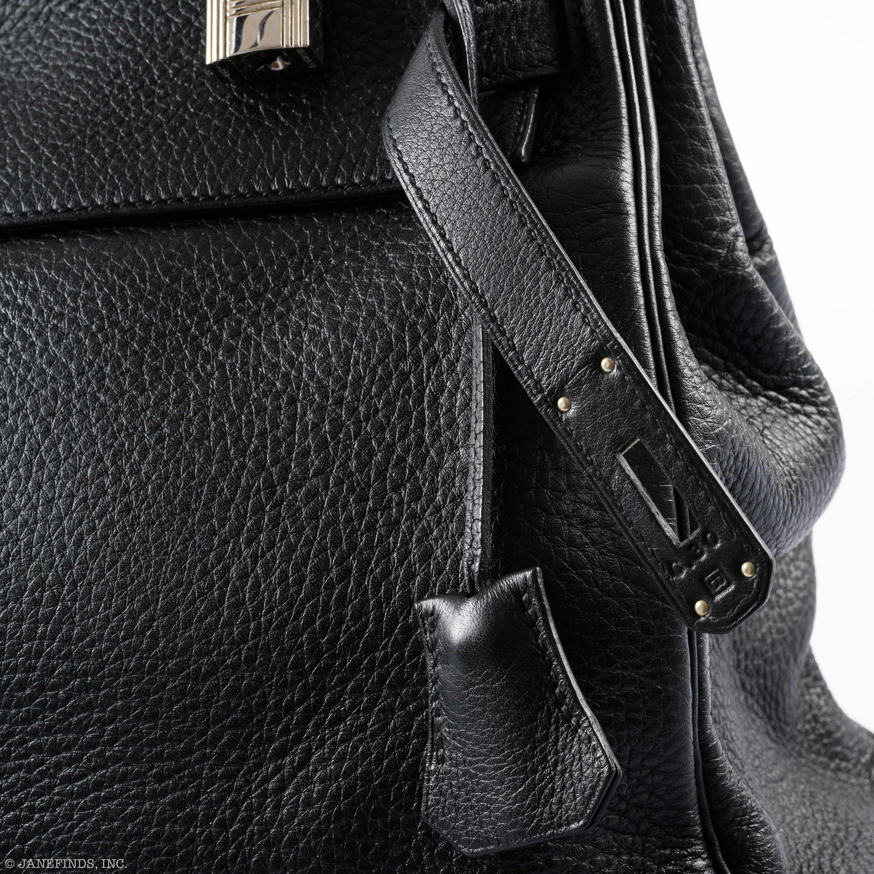 Hermès Kelly 35 Retourne Black Clemence Palladium Hardware