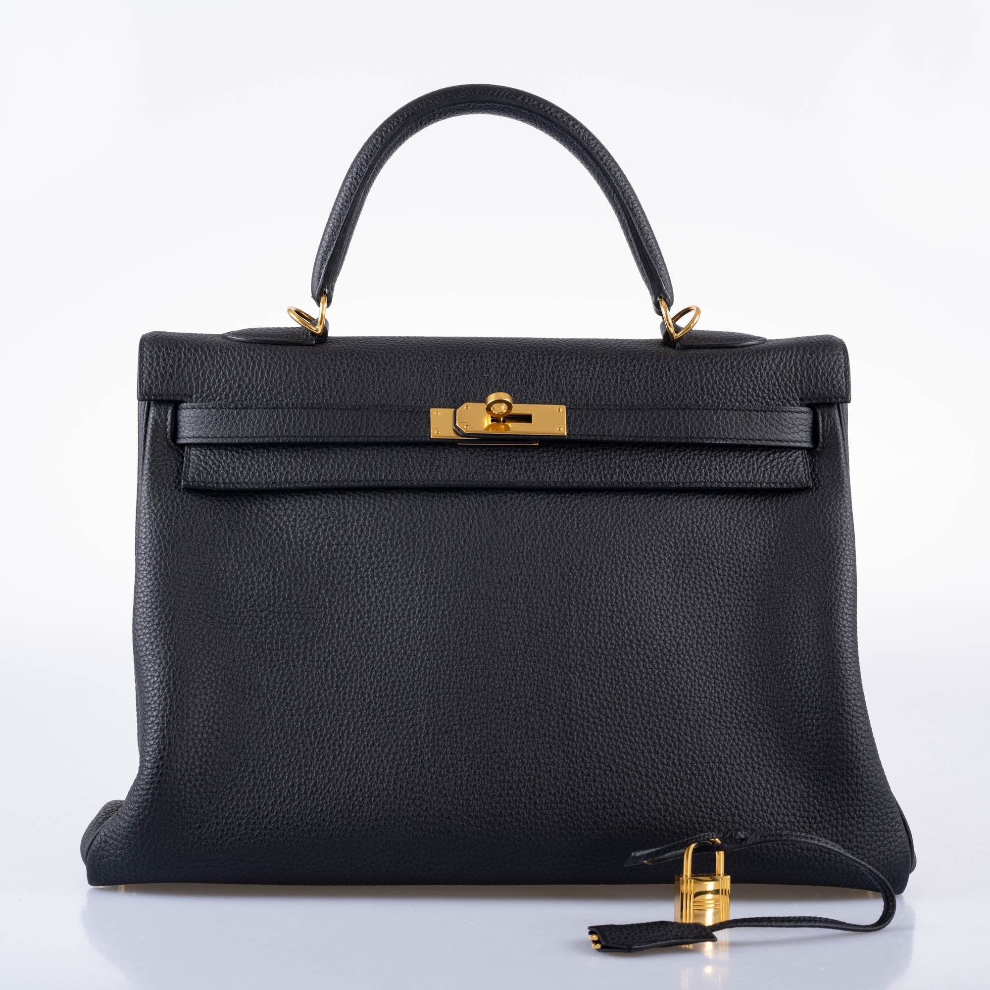Hermès Kelly 35 Retourne Black Togo Gold Hardware