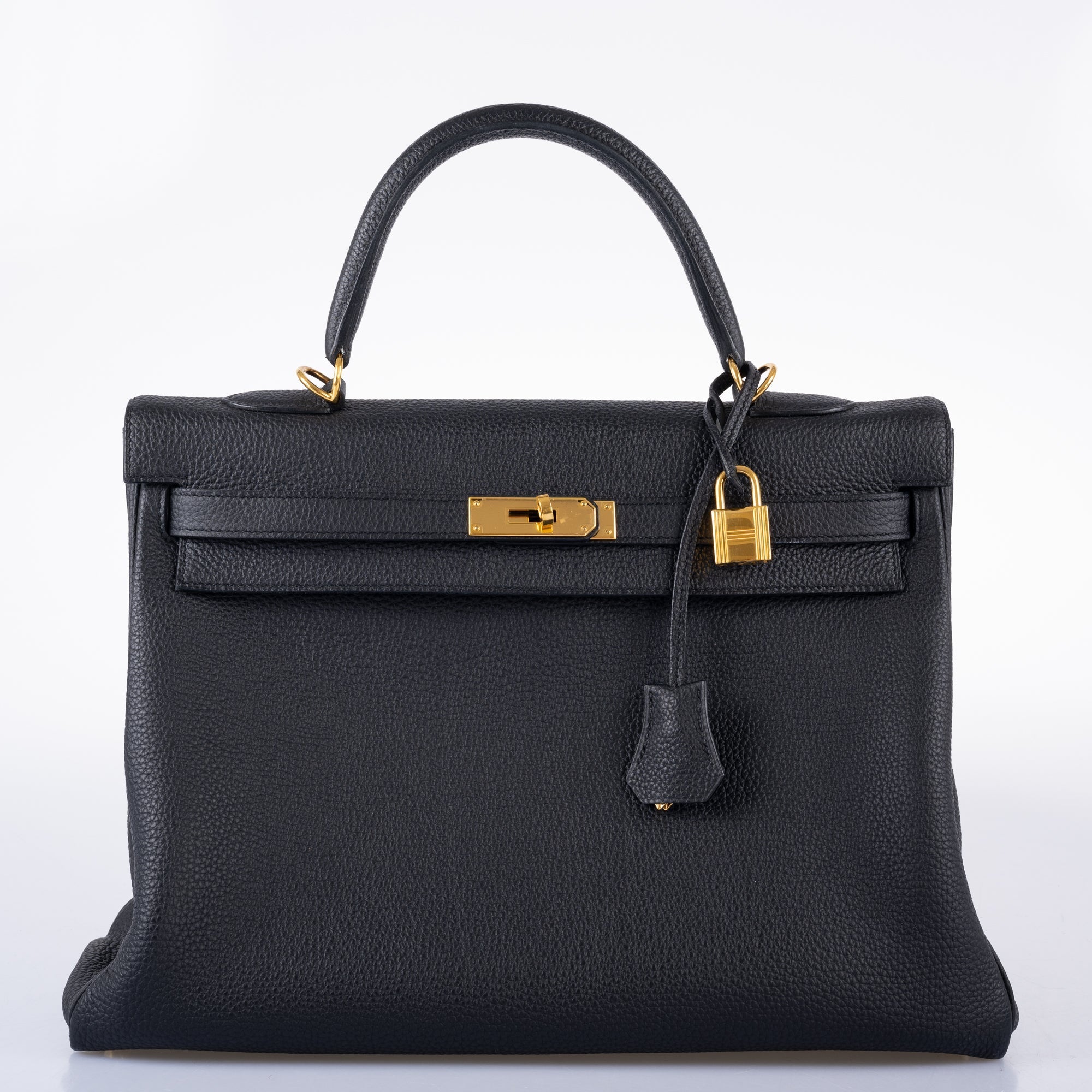 Hermès Kelly 35 Retourne Black Togo Gold Hardware