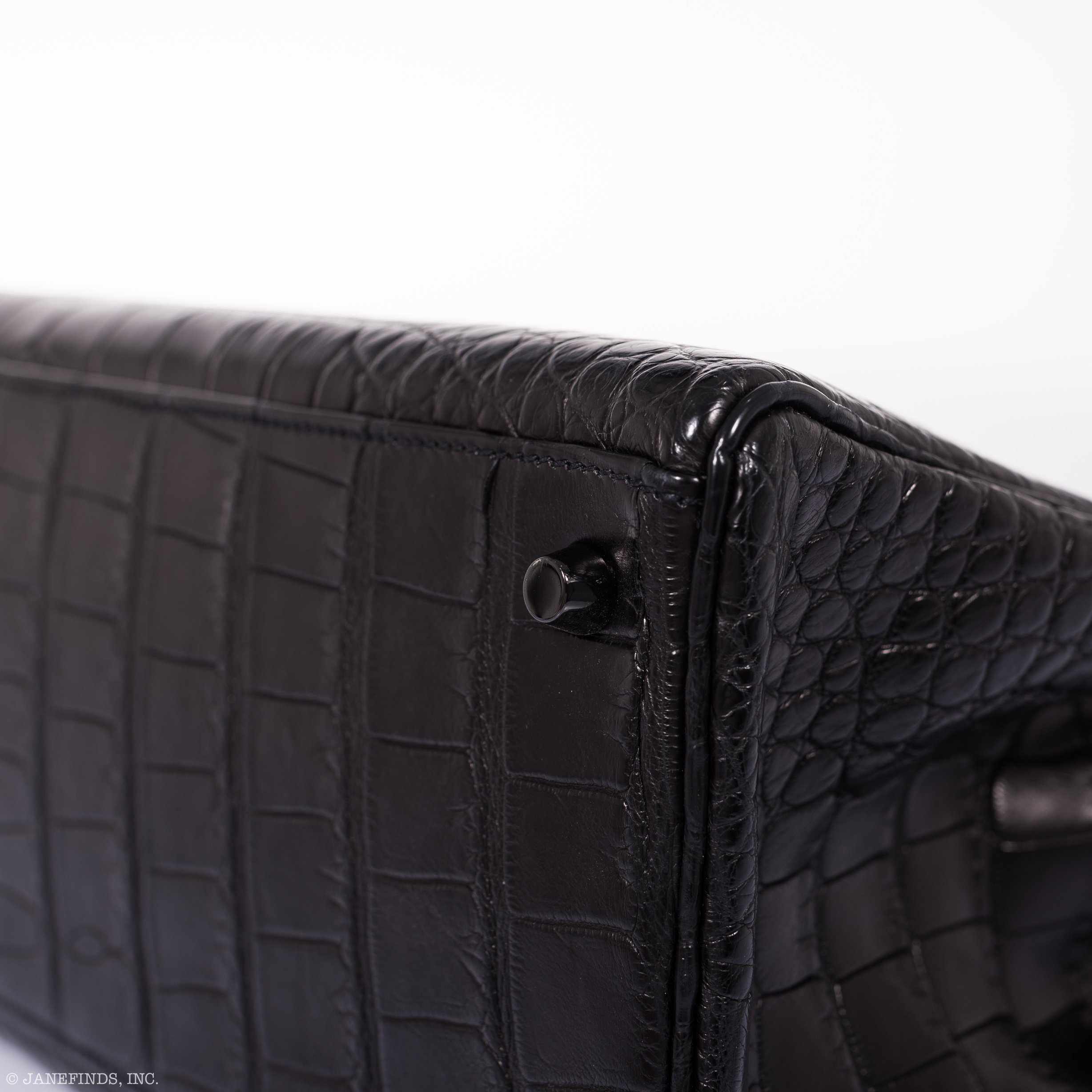 Hermès Kelly 35 SO Black Matte Alligator Black Hardware - Rare