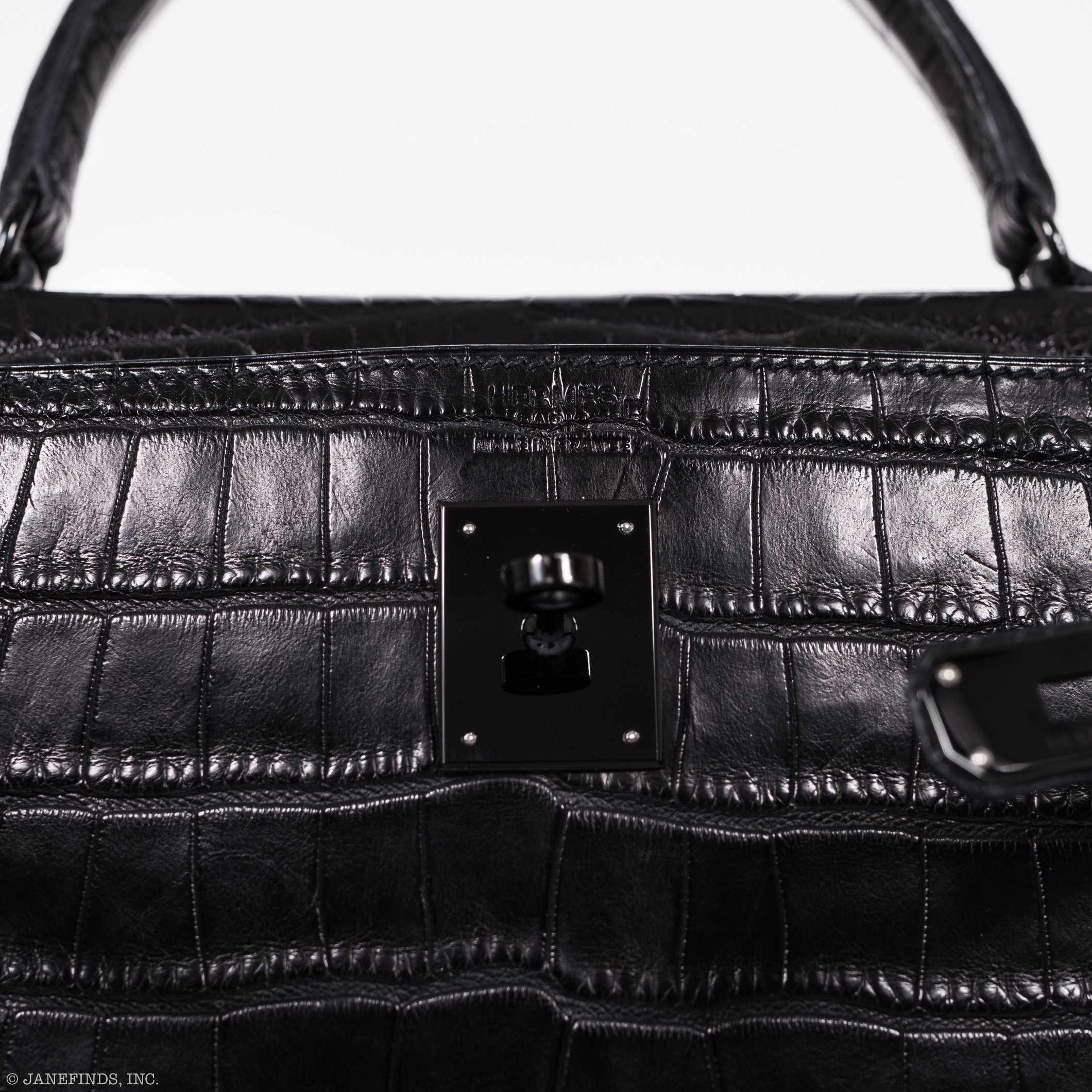 Hermès Kelly 35 SO Black Matte Alligator Black Hardware - Rare