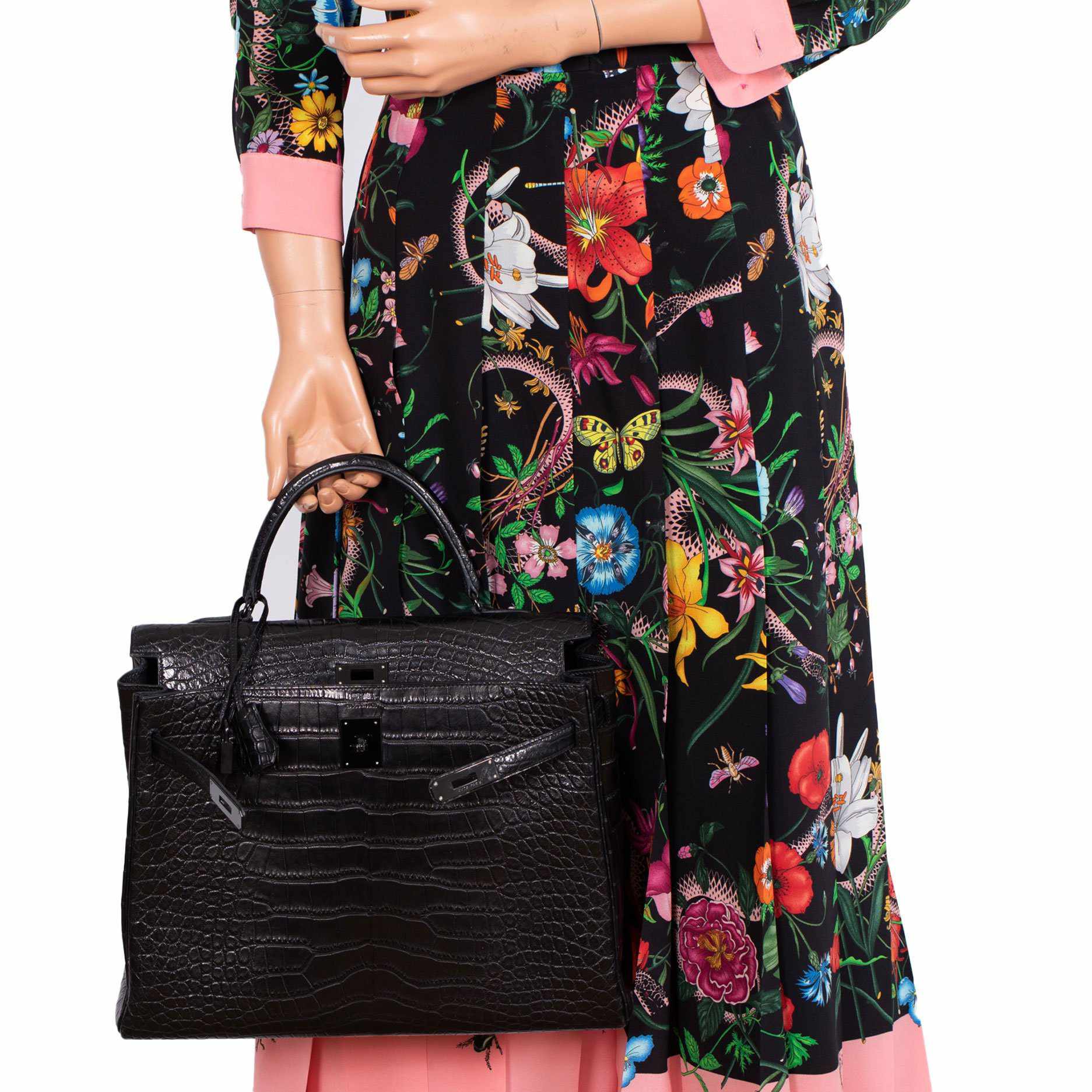 Hermès Kelly 35 SO Black Matte Alligator Black Hardware - Rare