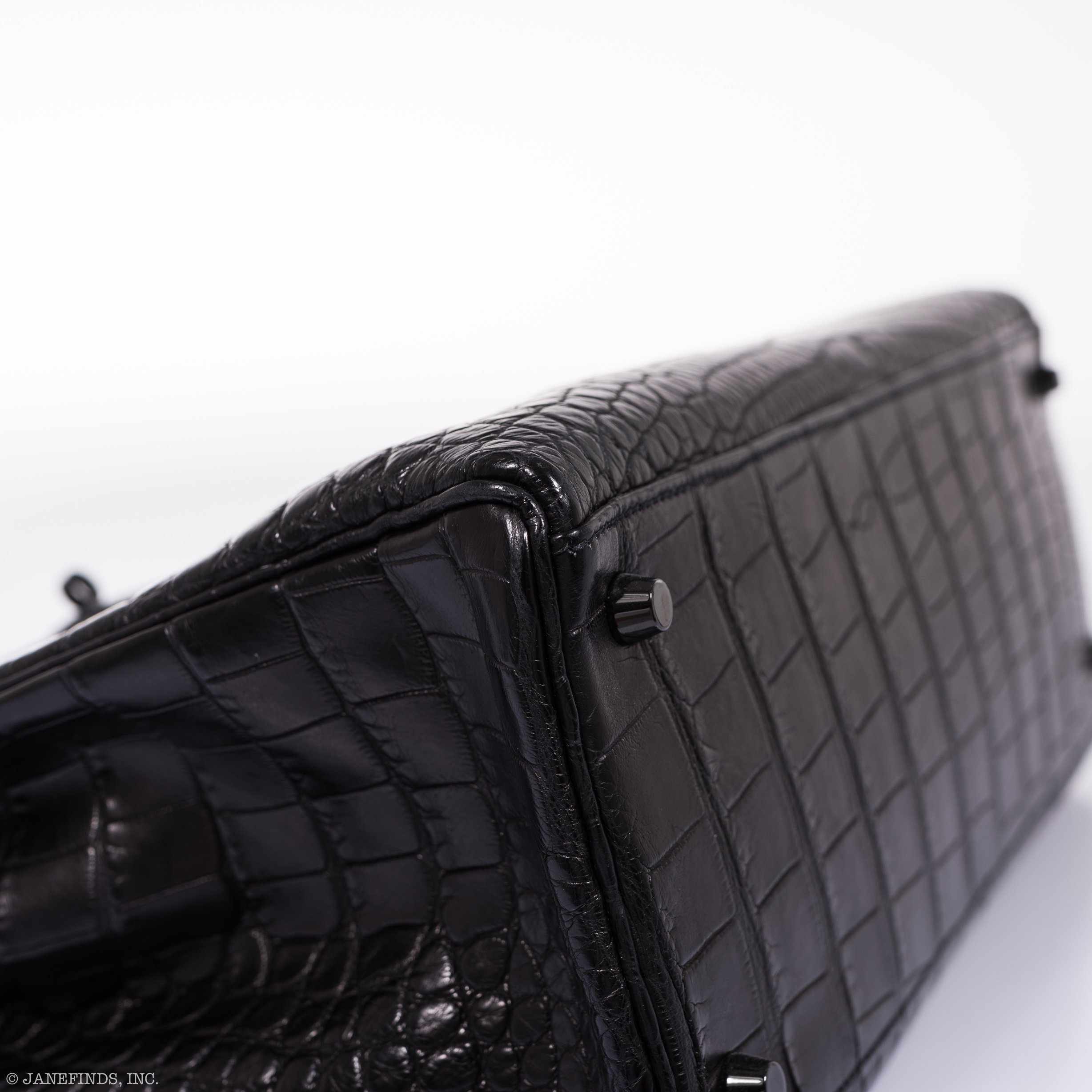 Hermès Kelly 35 SO Black Matte Alligator Black Hardware - Rare