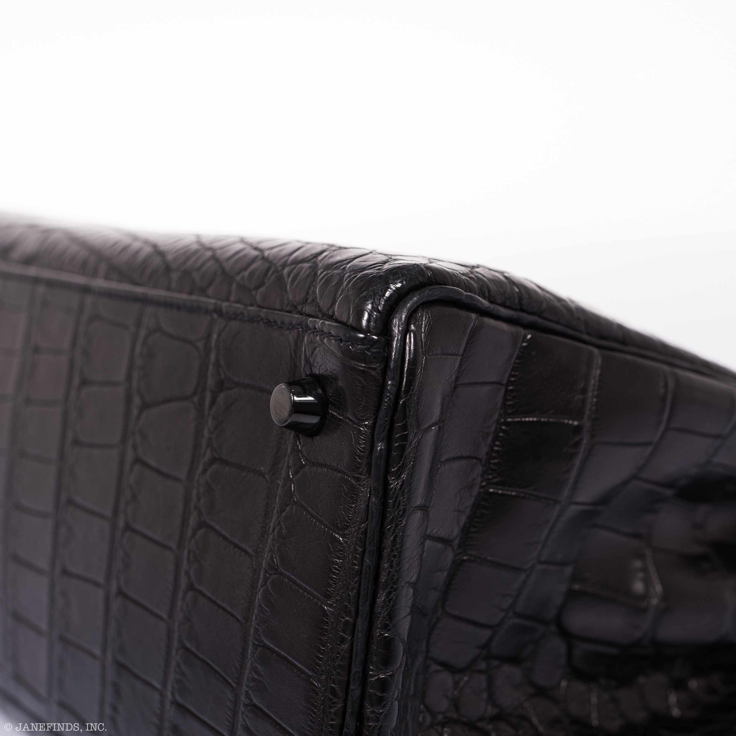 Hermès Kelly 35 SO Black Matte Alligator Black Hardware - Rare