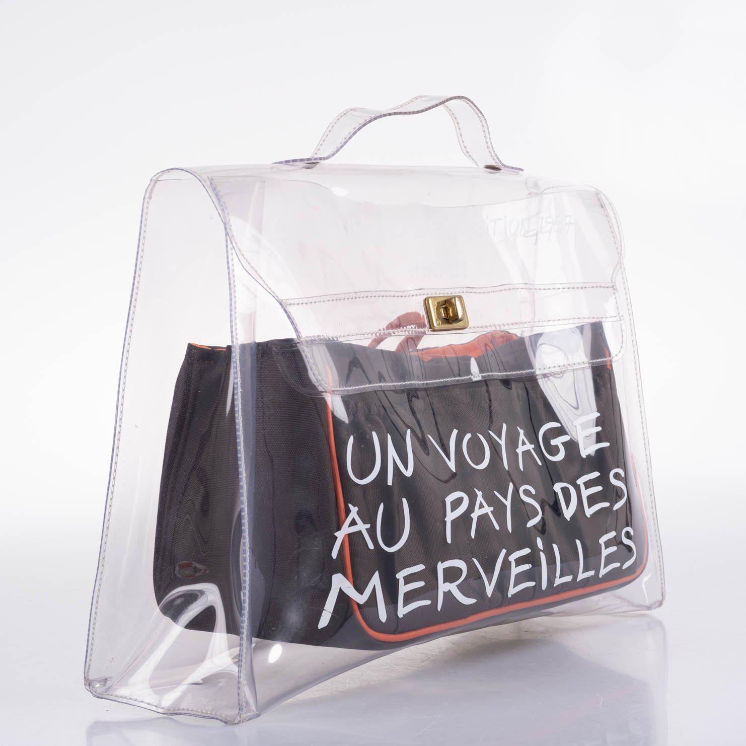 Hermès Kelly 40 Transparent Vinyl Beach Bag Souvenir De L’Exposition