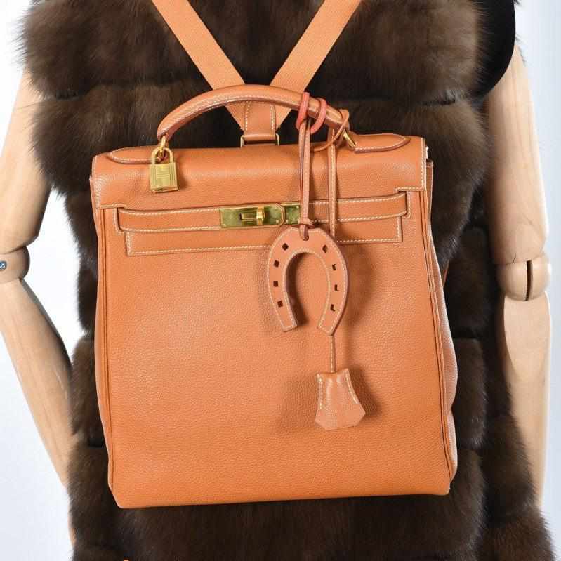 Hermès Kelly Ado Gold Backpack Togo Gold Hardware