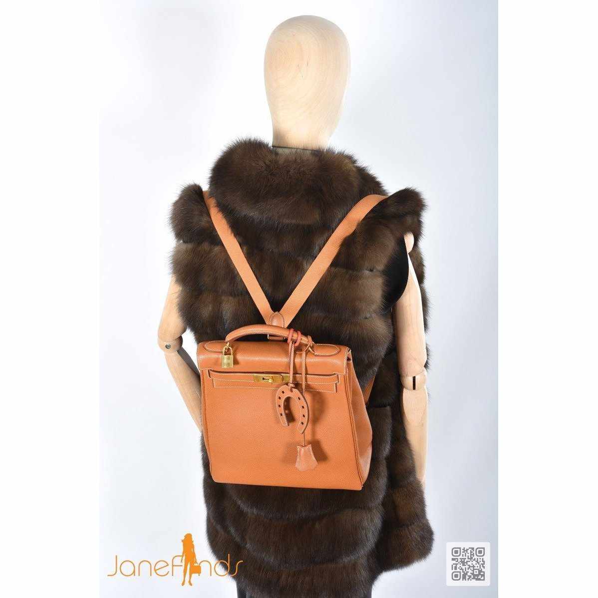 Hermès Kelly Ado Gold Backpack Togo Gold Hardware