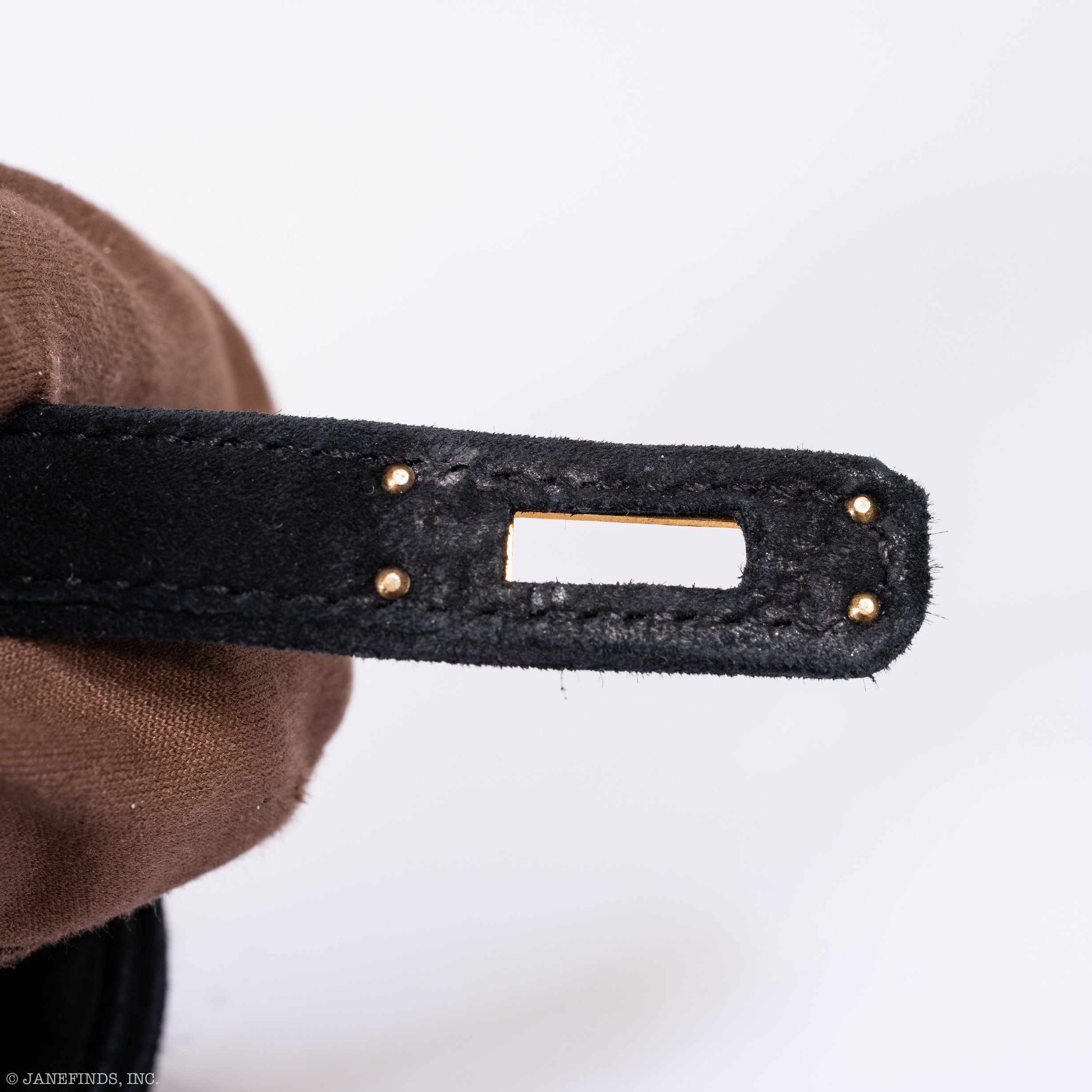 Hermès Kelly Banana 20 Black Suede Waist Pochette Gold Hardware