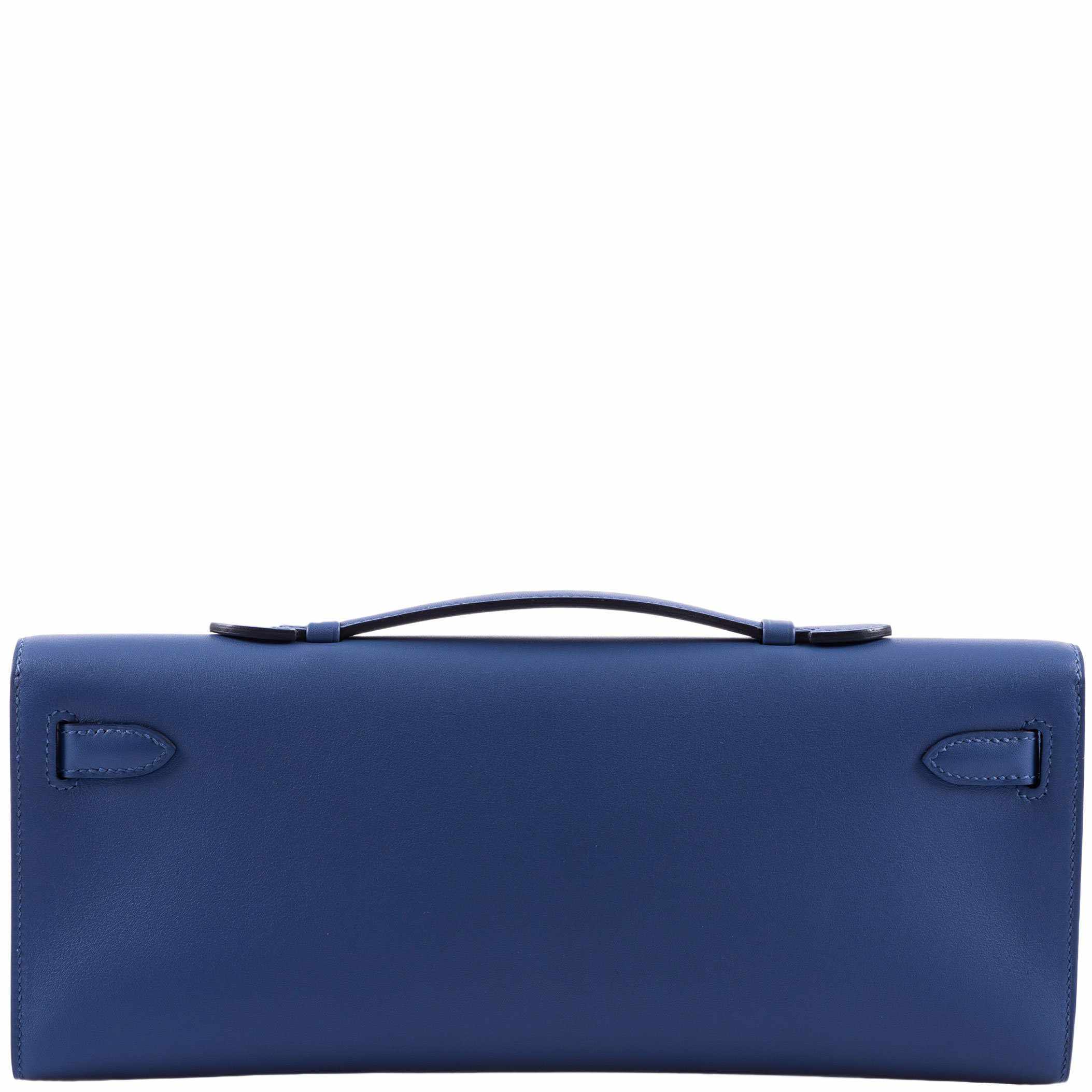 Hermès Kelly Cut Blue Brighton Swift Palladium Hardware