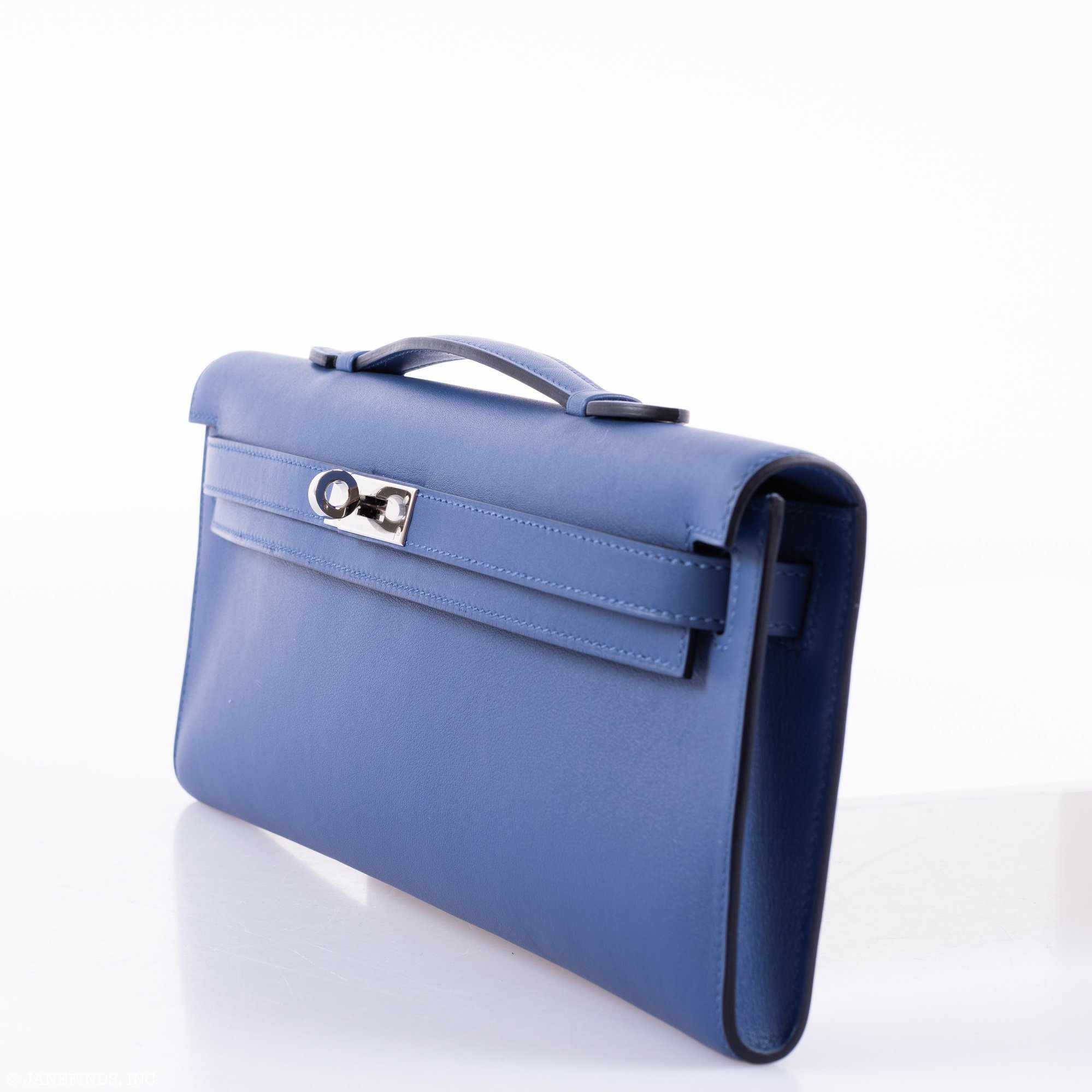 Hermès Kelly Cut Blue Brighton Swift Palladium Hardware
