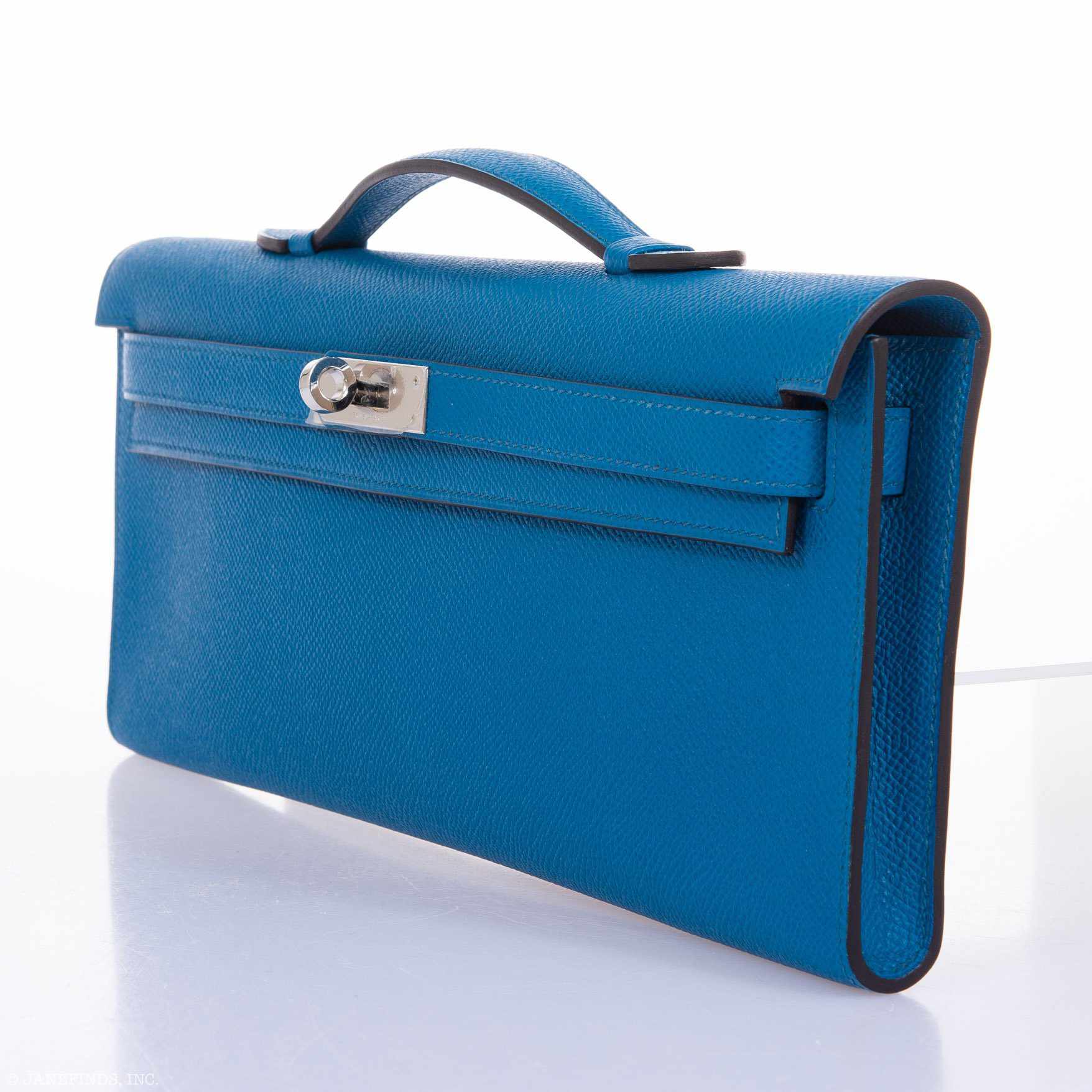 Hermès Kelly Cut Blue Izmir Epsom Palladium Hardware