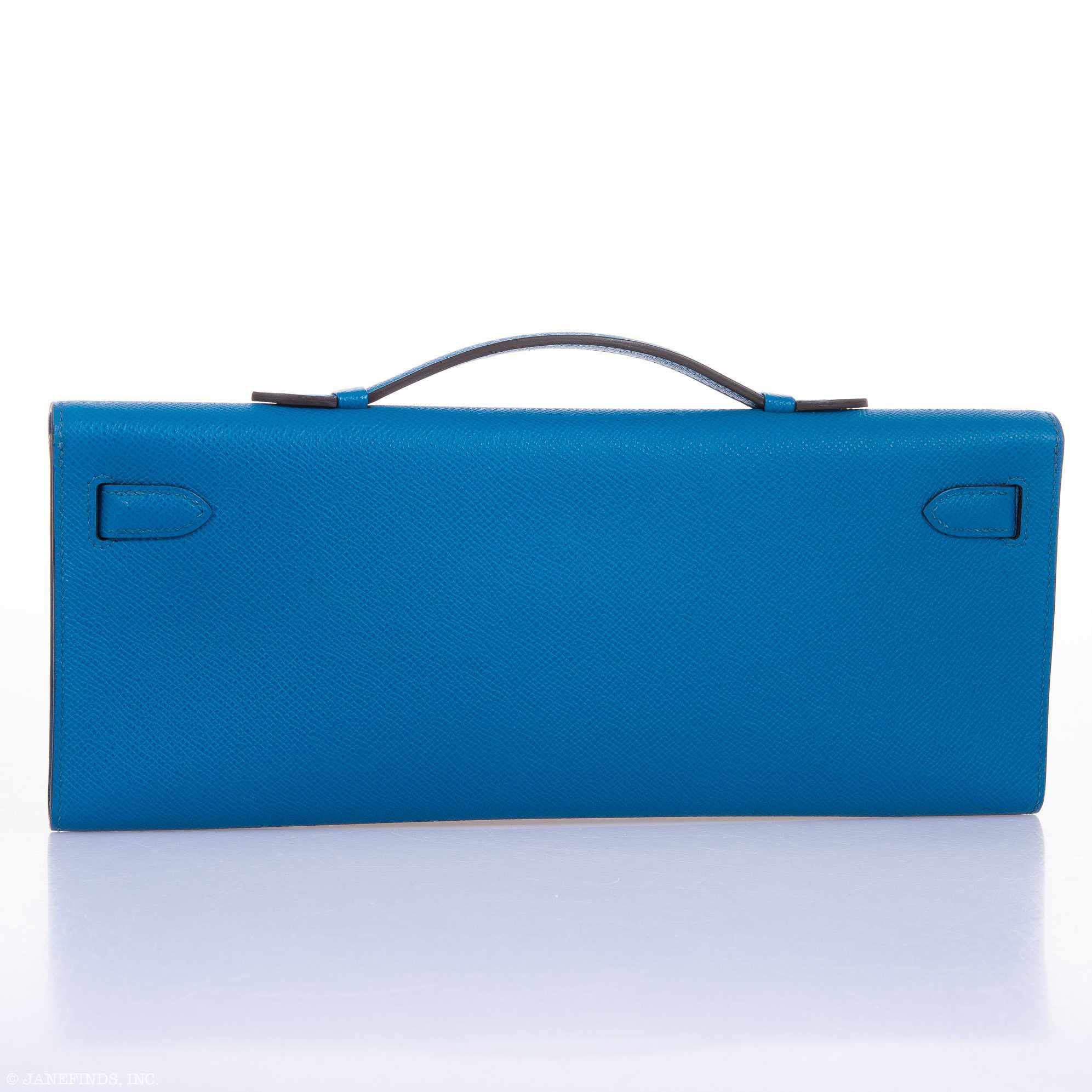 Hermès Kelly Cut Blue Izmir Epsom Palladium Hardware