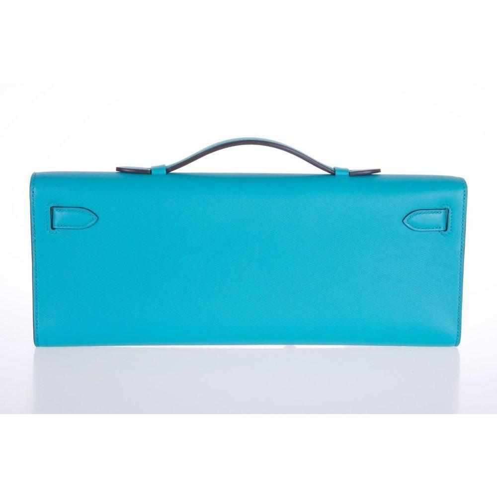 Hermès Kelly Cut Blue Paon Swift Gold Hardware