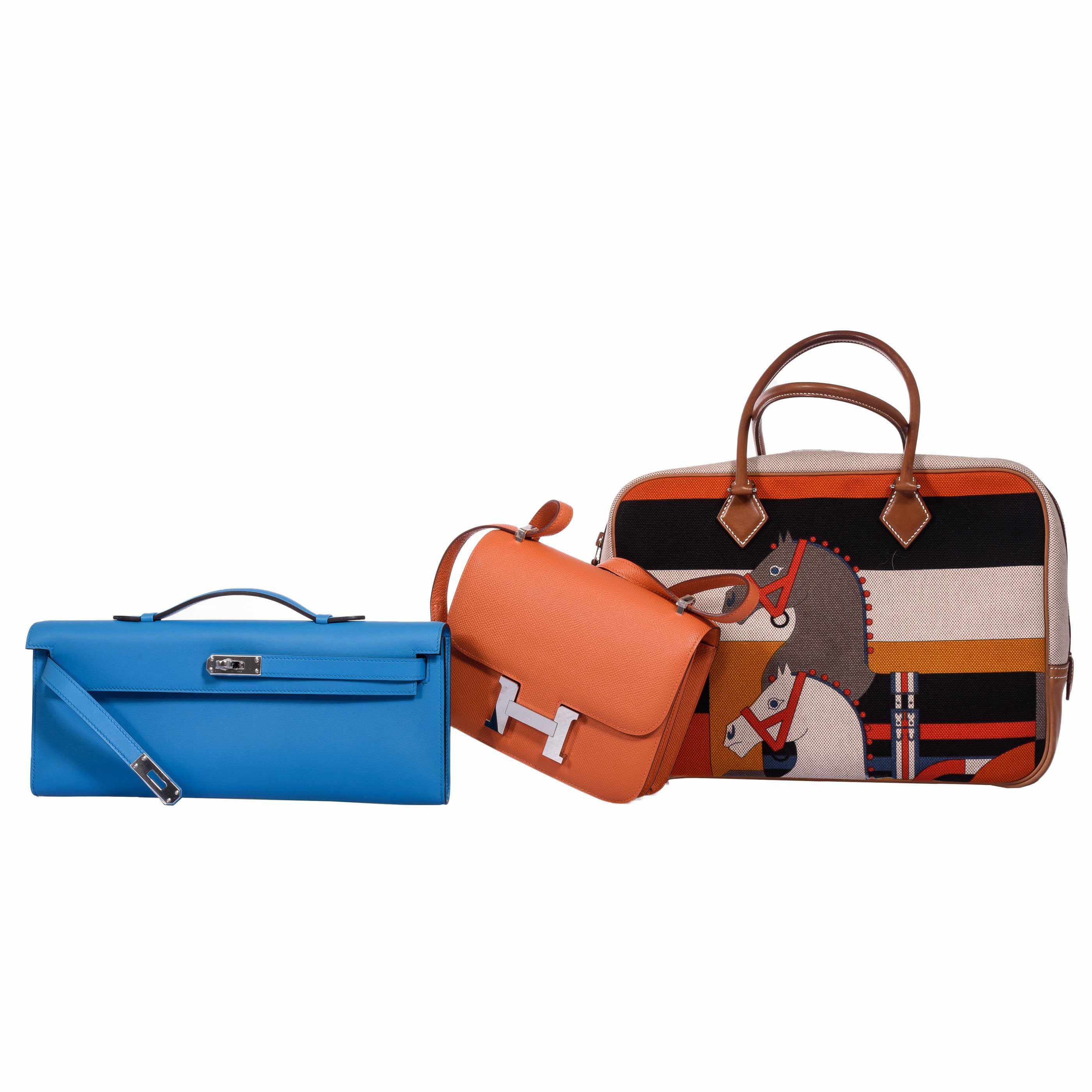 Hermès Kelly Cut Blue Zanzibar Swift Palladium Hardware