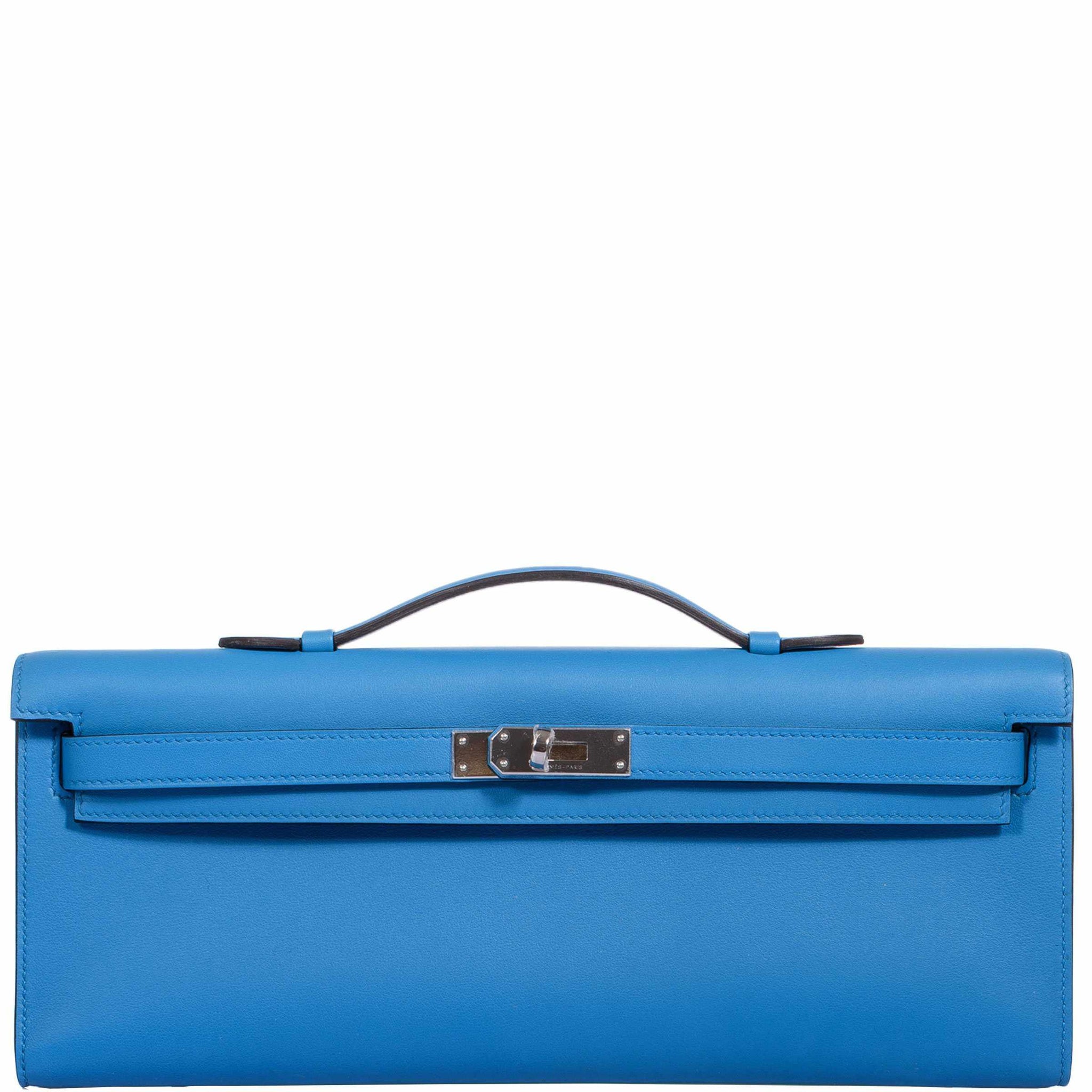 Hermes Handbag Kelly Retourne 28 Blue Paradise - New color. Gold Hardware  at 1stDibs