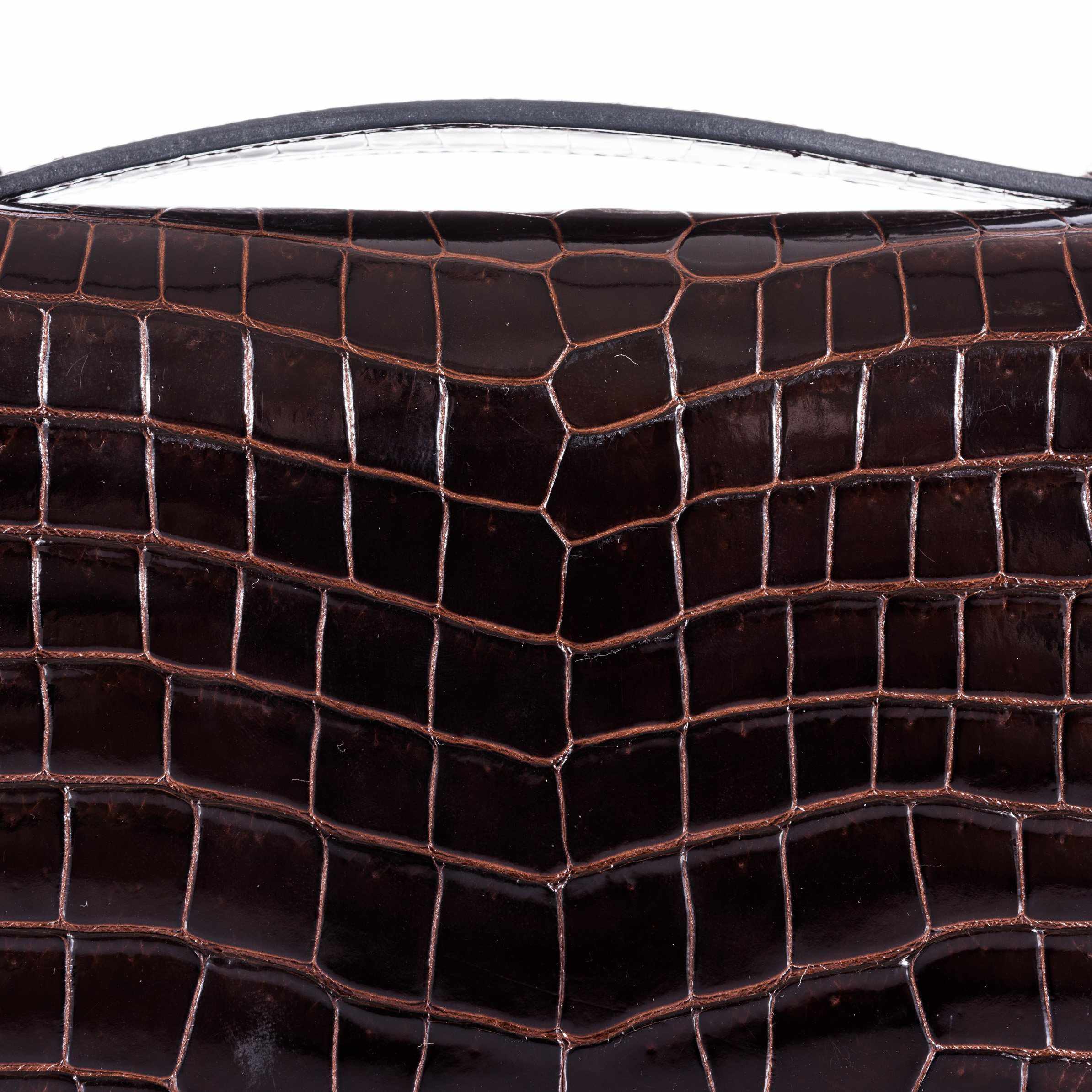 Hermès Kelly Cut Cocoan Alligator Porosus Crocodile Palladium Hardware