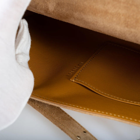 Hermès Kelly Cut Ocre Doblis Suede with Palladium Hardware - 2021, Z
