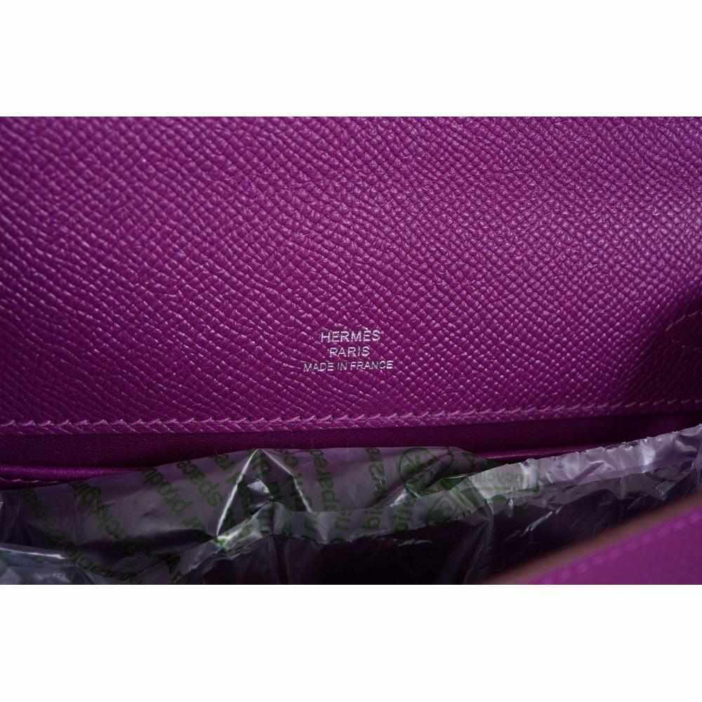 Hermès Kelly Cut Pochette Anemone Epsom Palladium Hardware