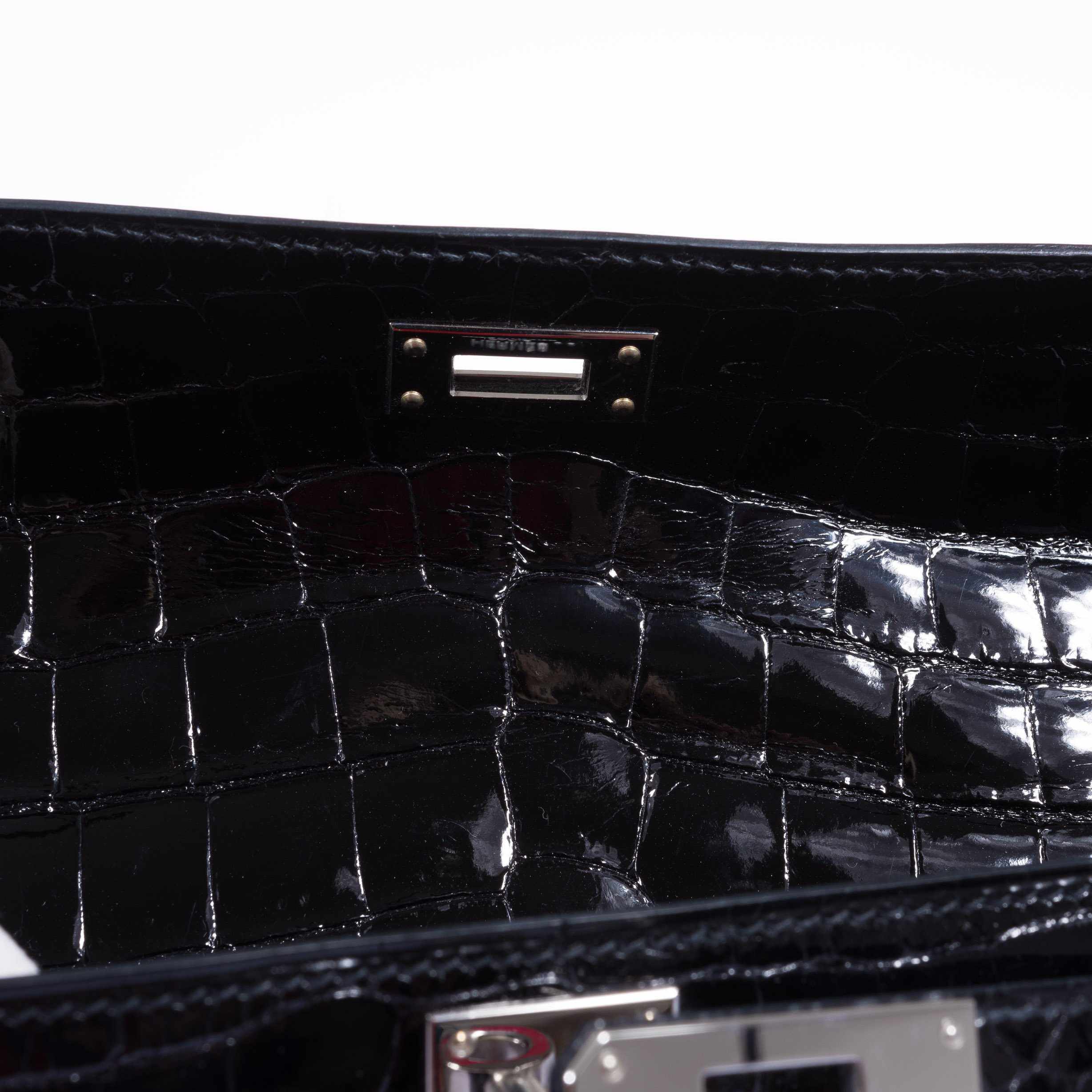 Hermès Kelly Cut Pochette Black Niloticus Crocodile Palladium Hardware