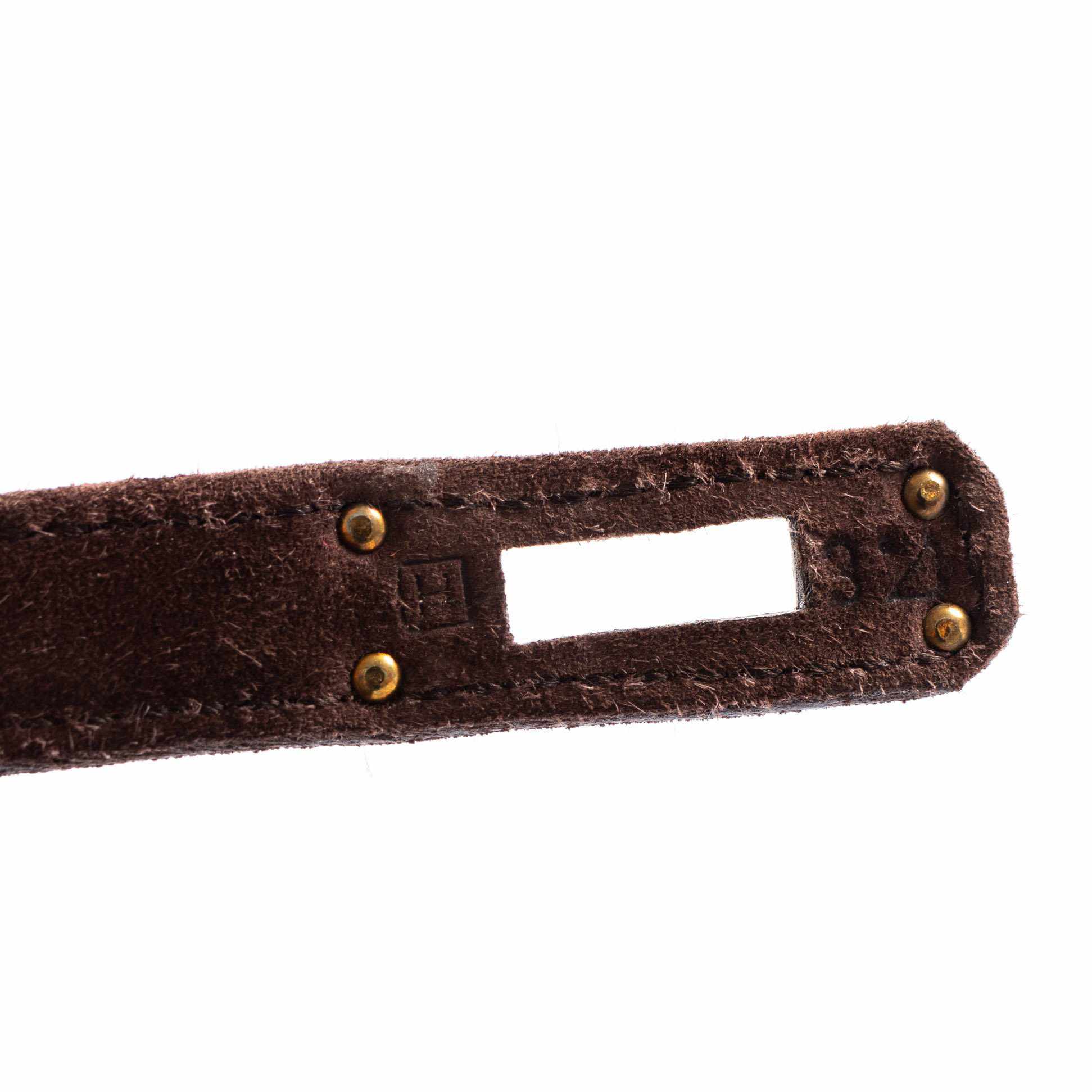Hermès Kelly Cut Pochette Brown Veau Doblis Suede Gold Hardware
