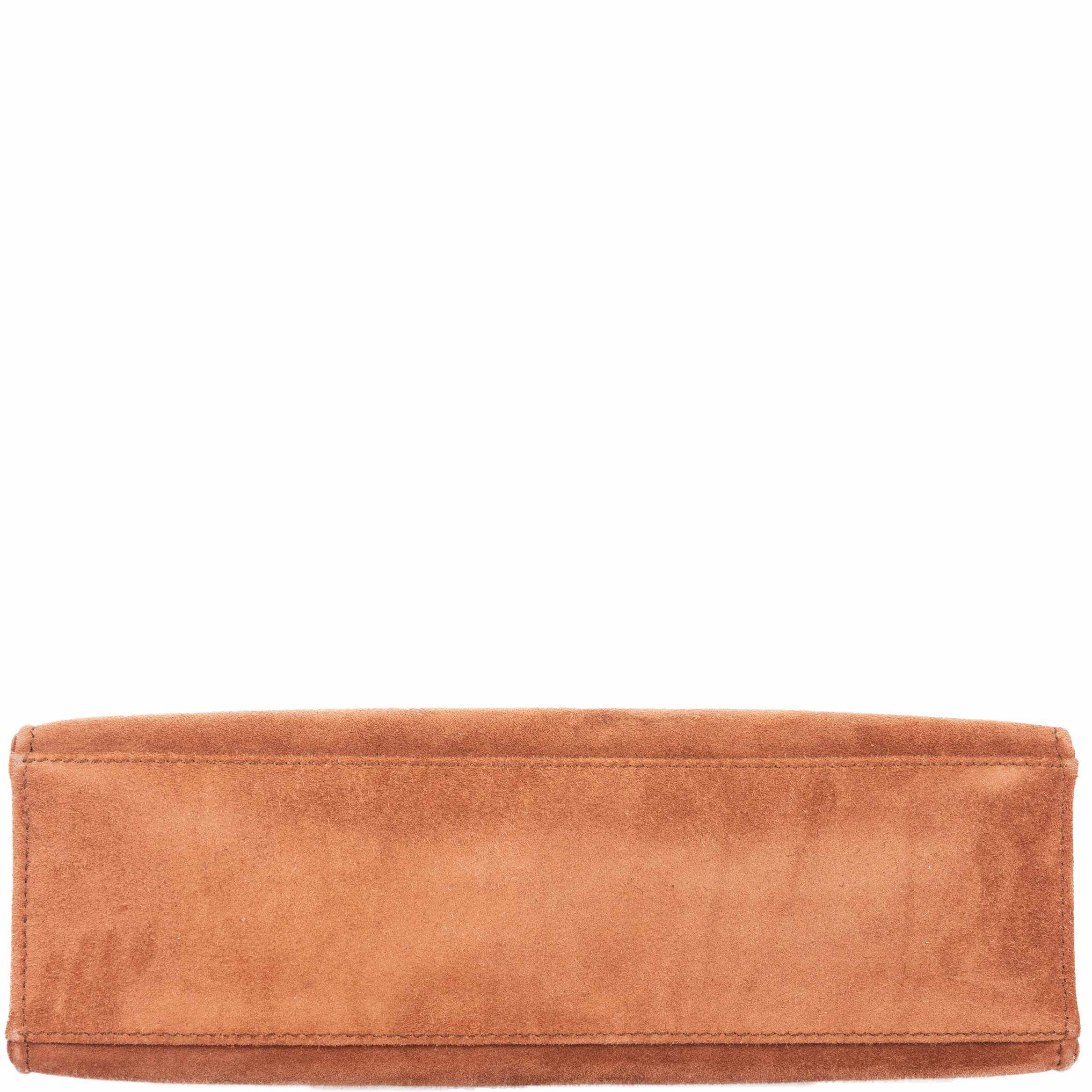 Hermès Kelly Cut Pochette Chocolate Suede Gold Hardware
