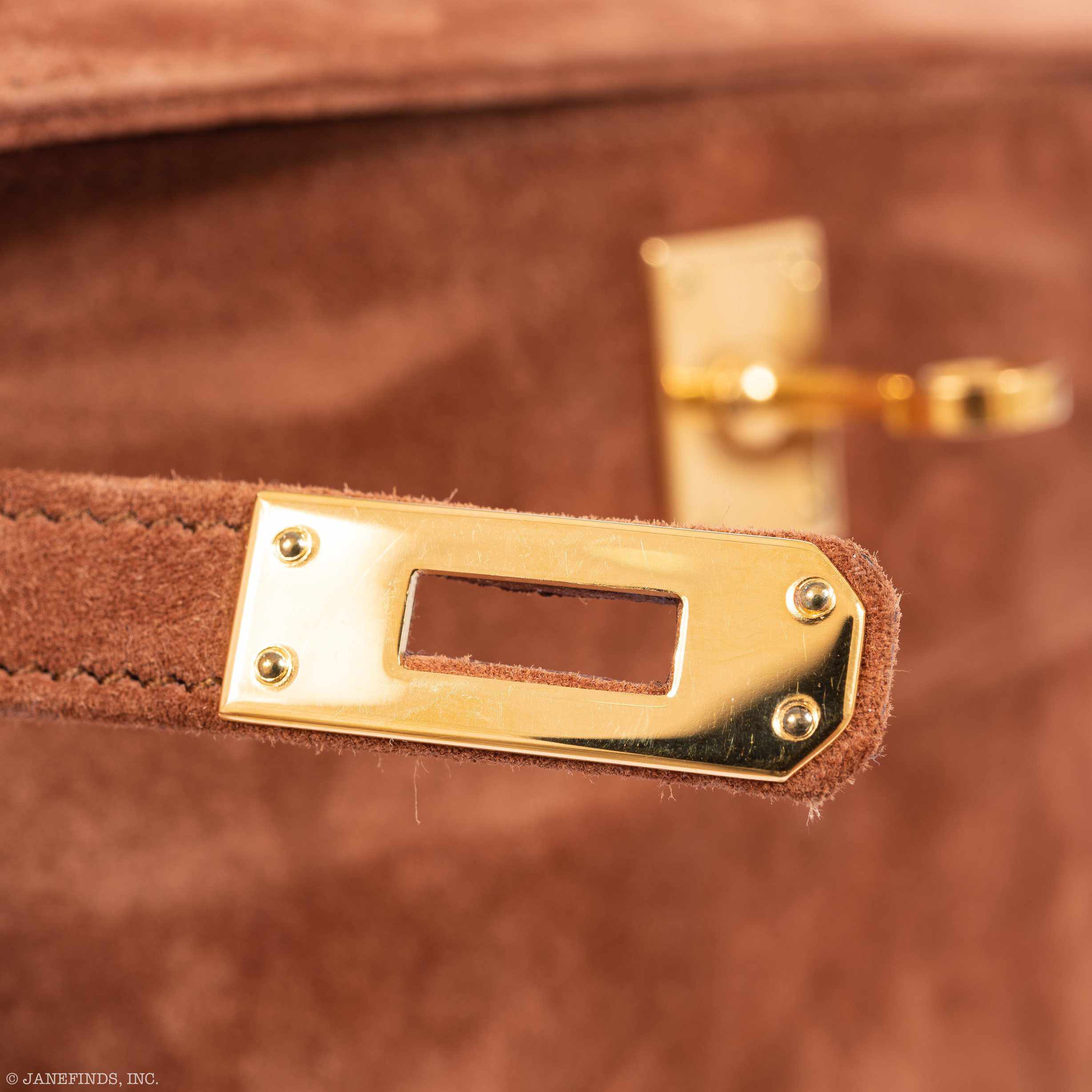 Hermès Kelly Cut Pochette Chocolate Suede Gold Hardware