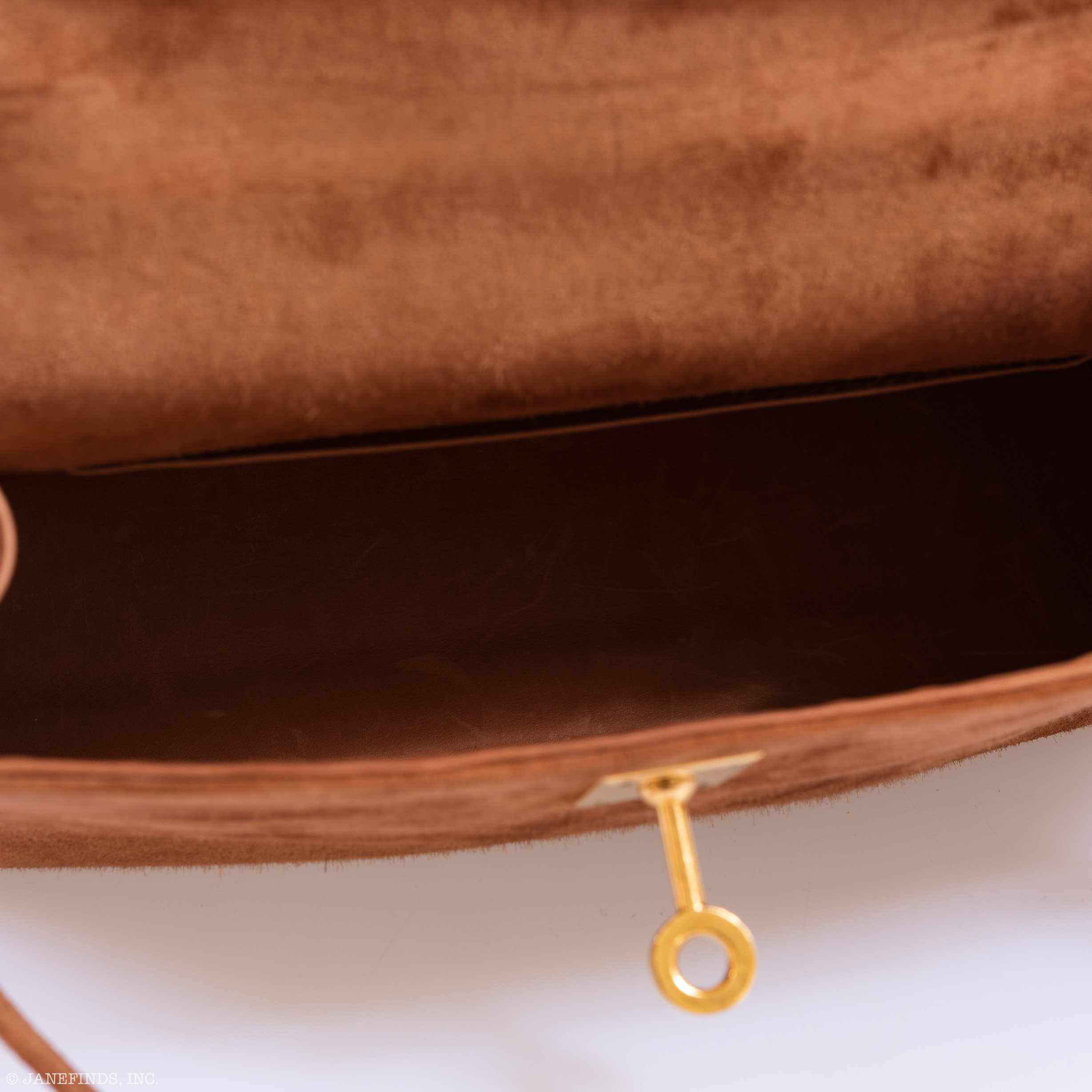 Hermès Kelly Cut Pochette Chocolate Suede Gold Hardware