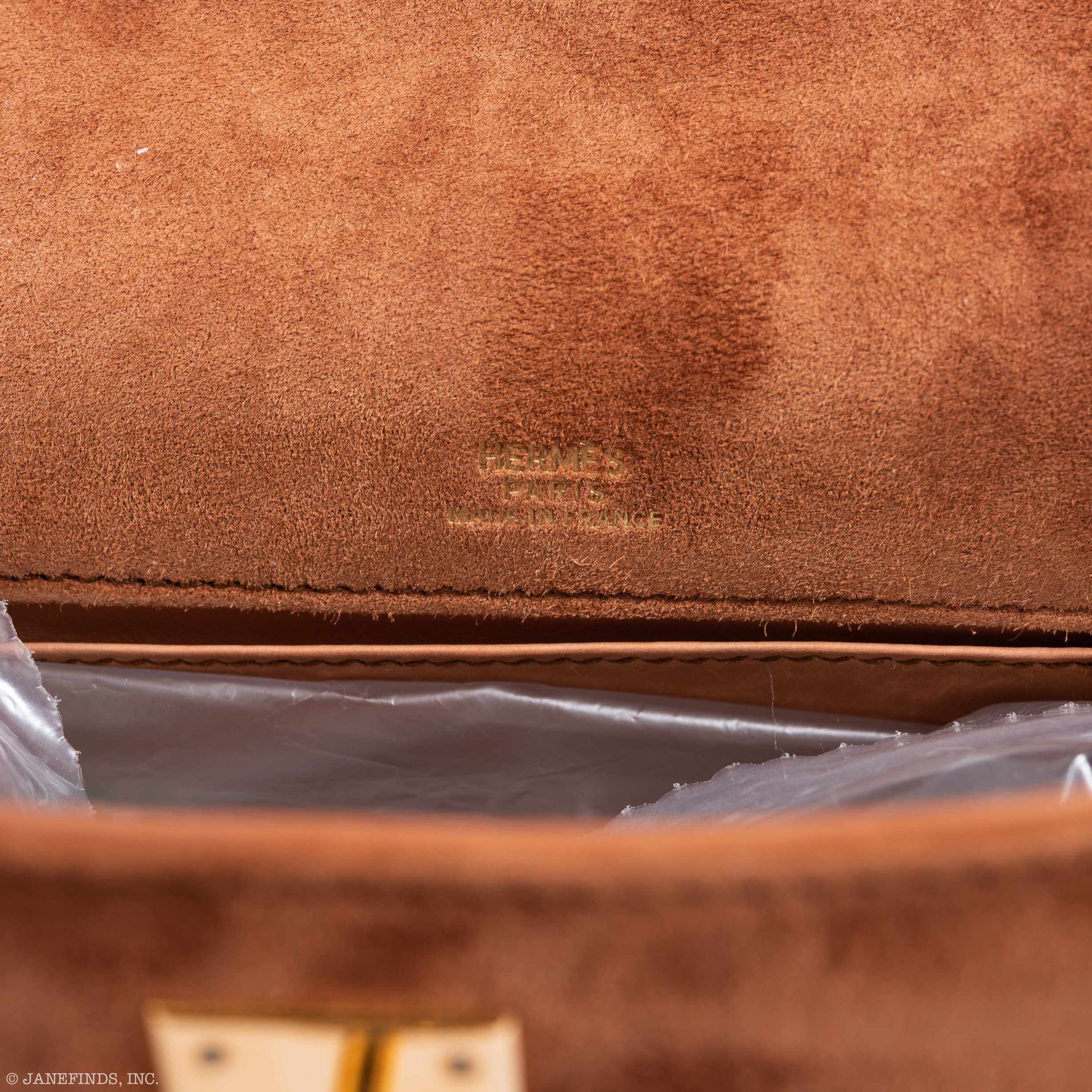 Hermès Kelly Cut Pochette Chocolate Suede Gold Hardware