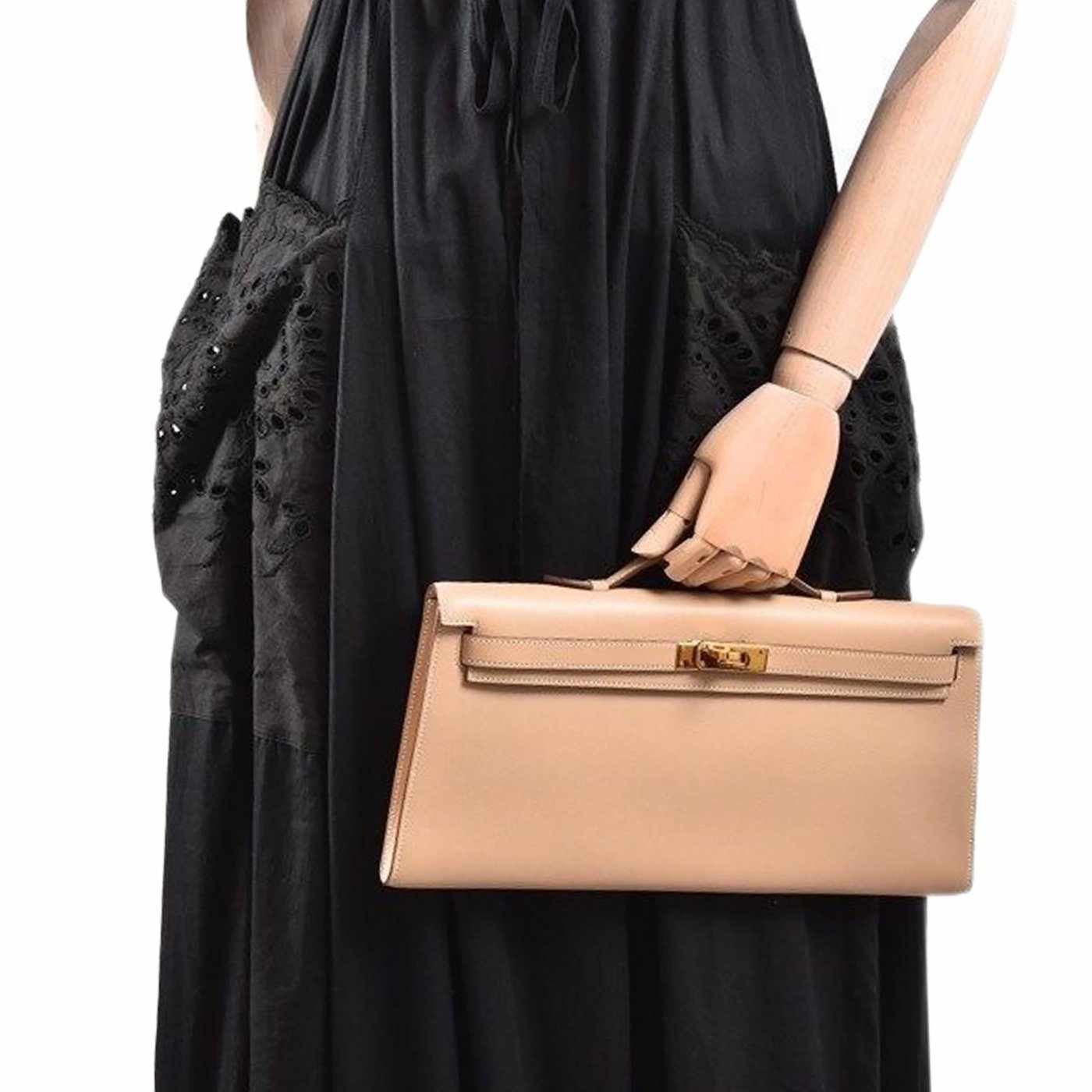 Hermès Kelly Cut Pochette Natural Swift Gold Hardware