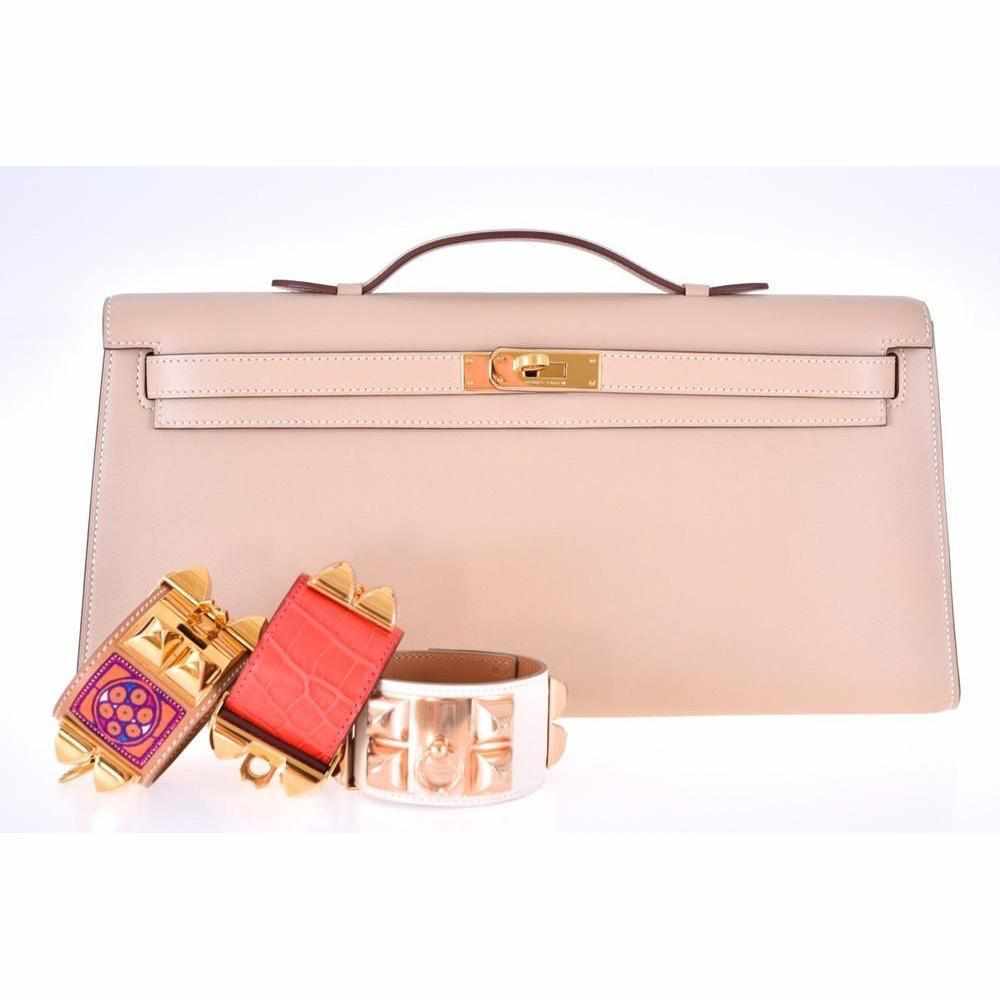 Hermès Kelly Cut Pochette Natural Swift Gold Hardware