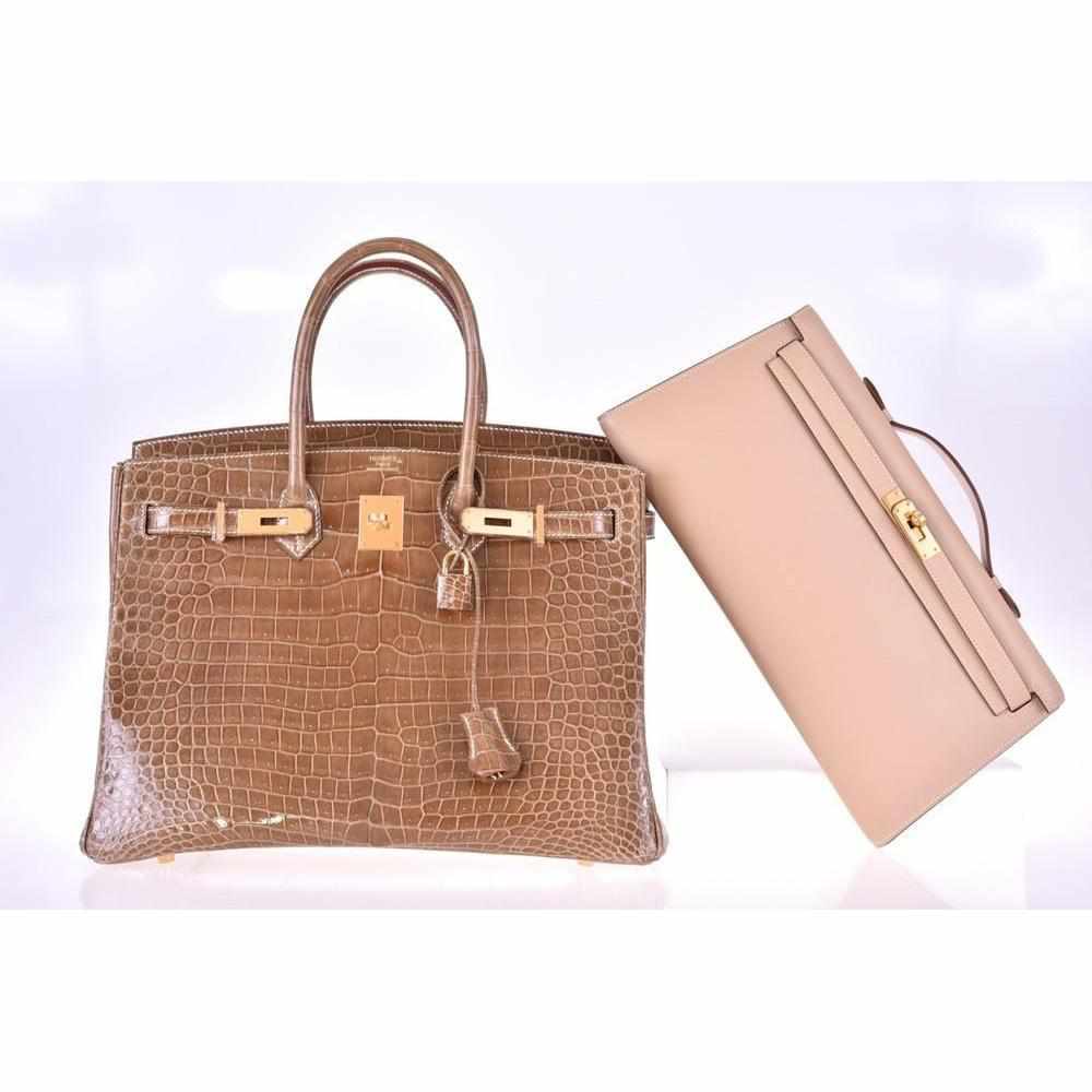 Hermès Kelly Cut Pochette Natural Swift Gold Hardware