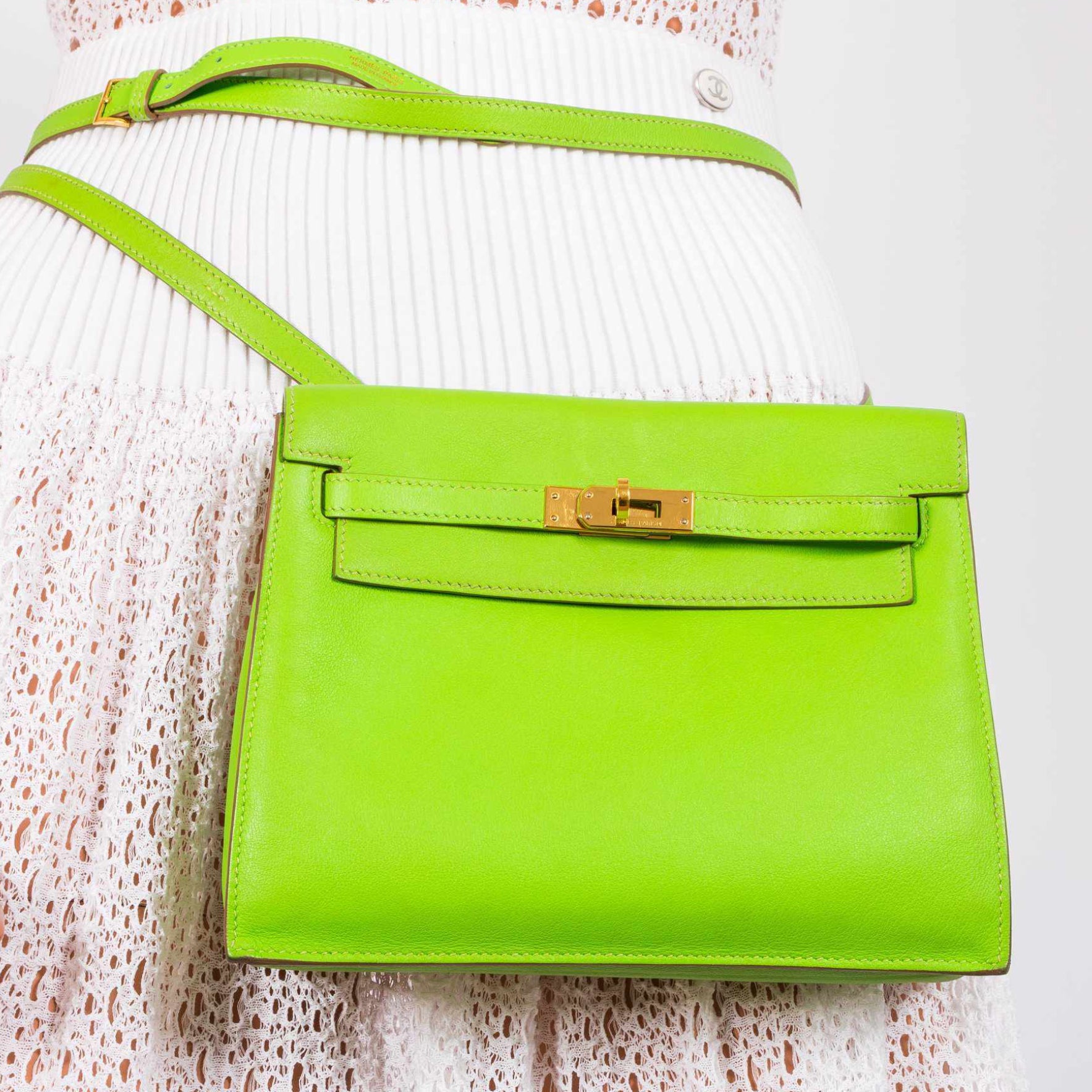 Hermès Kelly Danse Apple Green Swift Gold Hardware