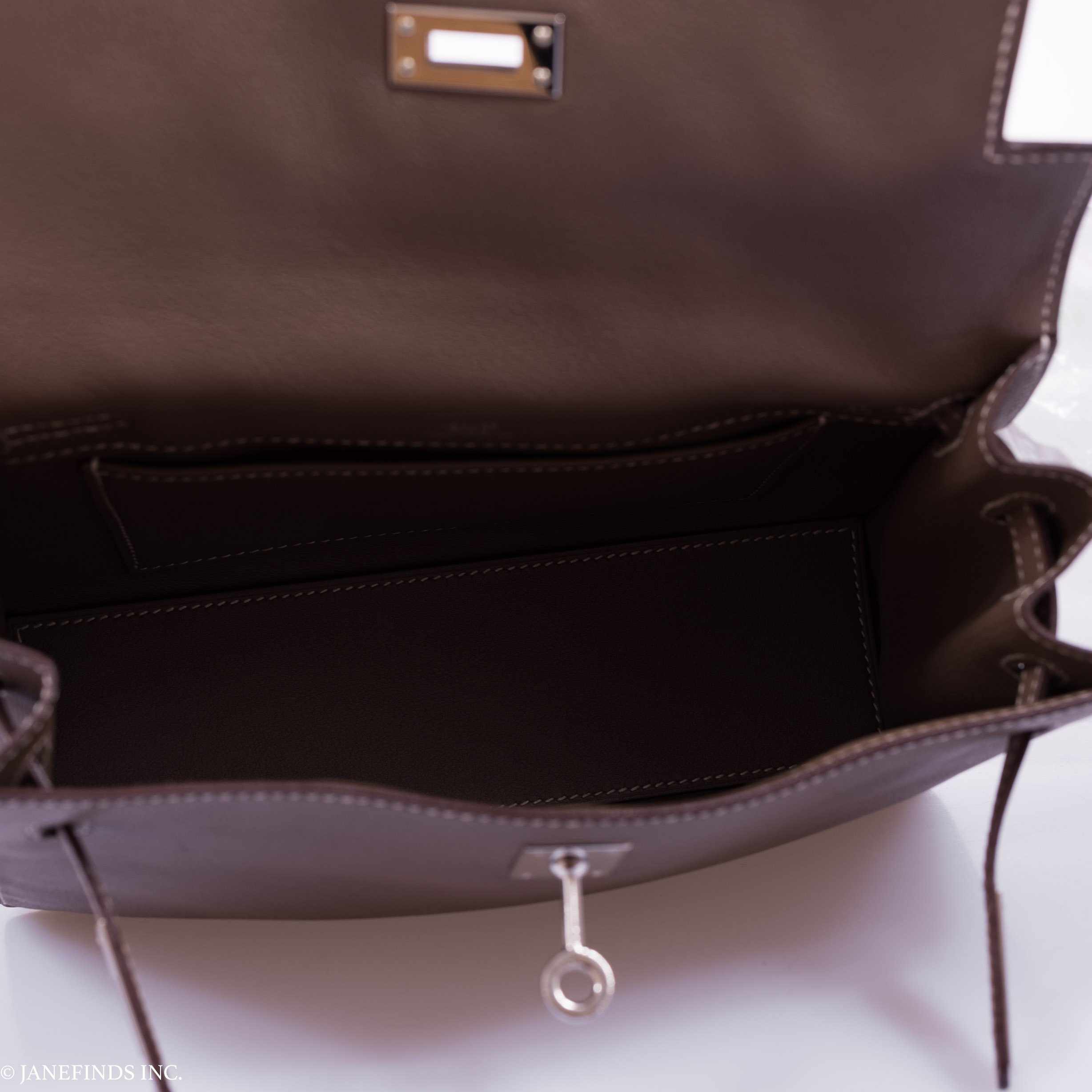 Hermès Kelly Danse Etoupe Swift Palladium Hardware