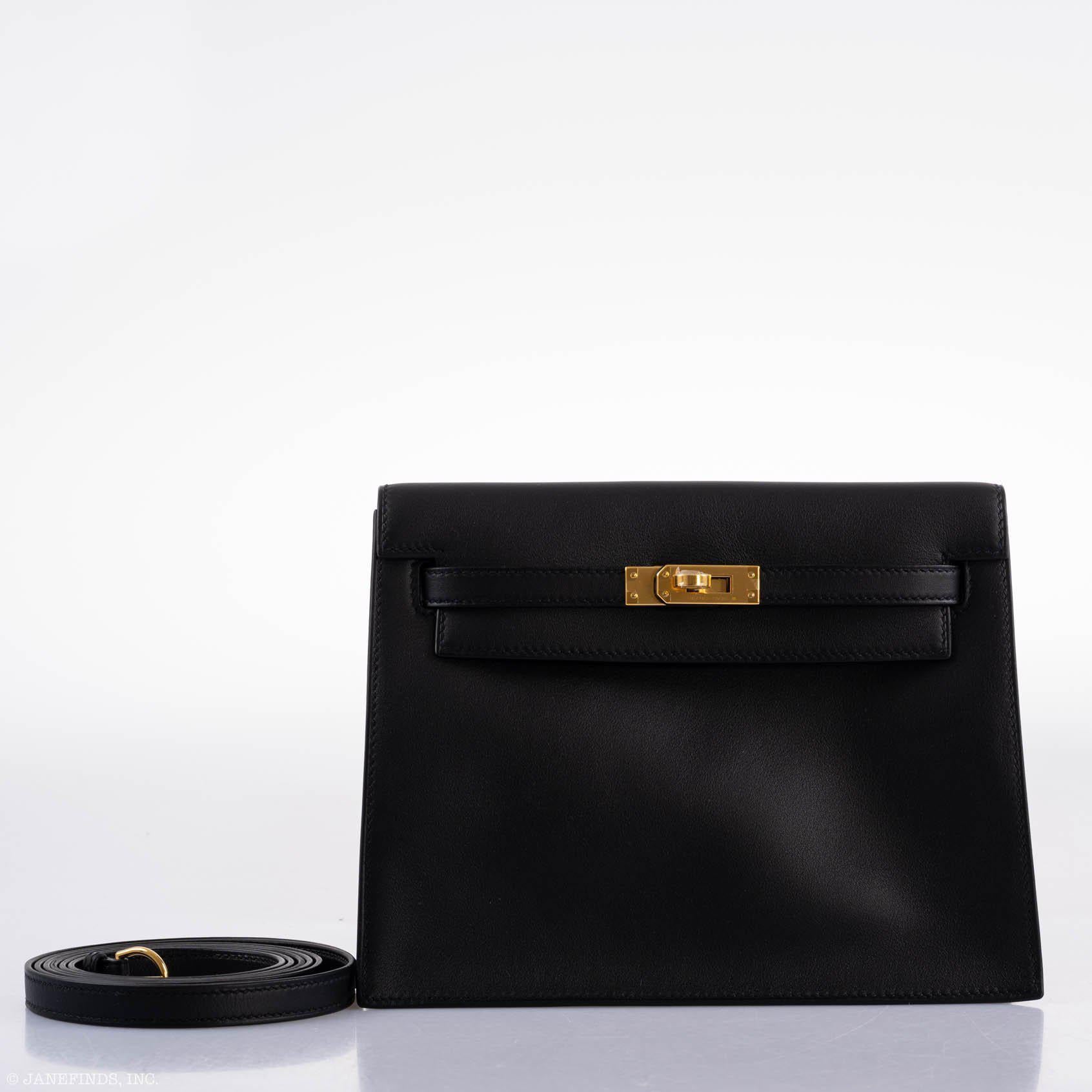 Hermès Kelly Danse II Black Swift with Gold Hardware - 2020, Y