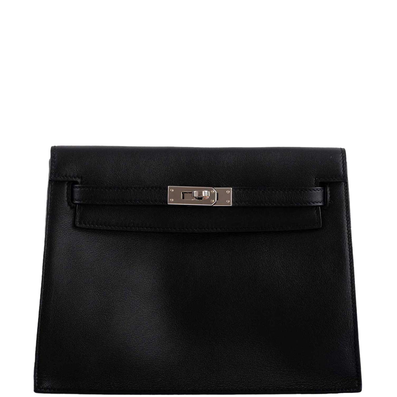 Hermès Kelly Danse II Black Swift with Palladium Hardware - 2020, Y