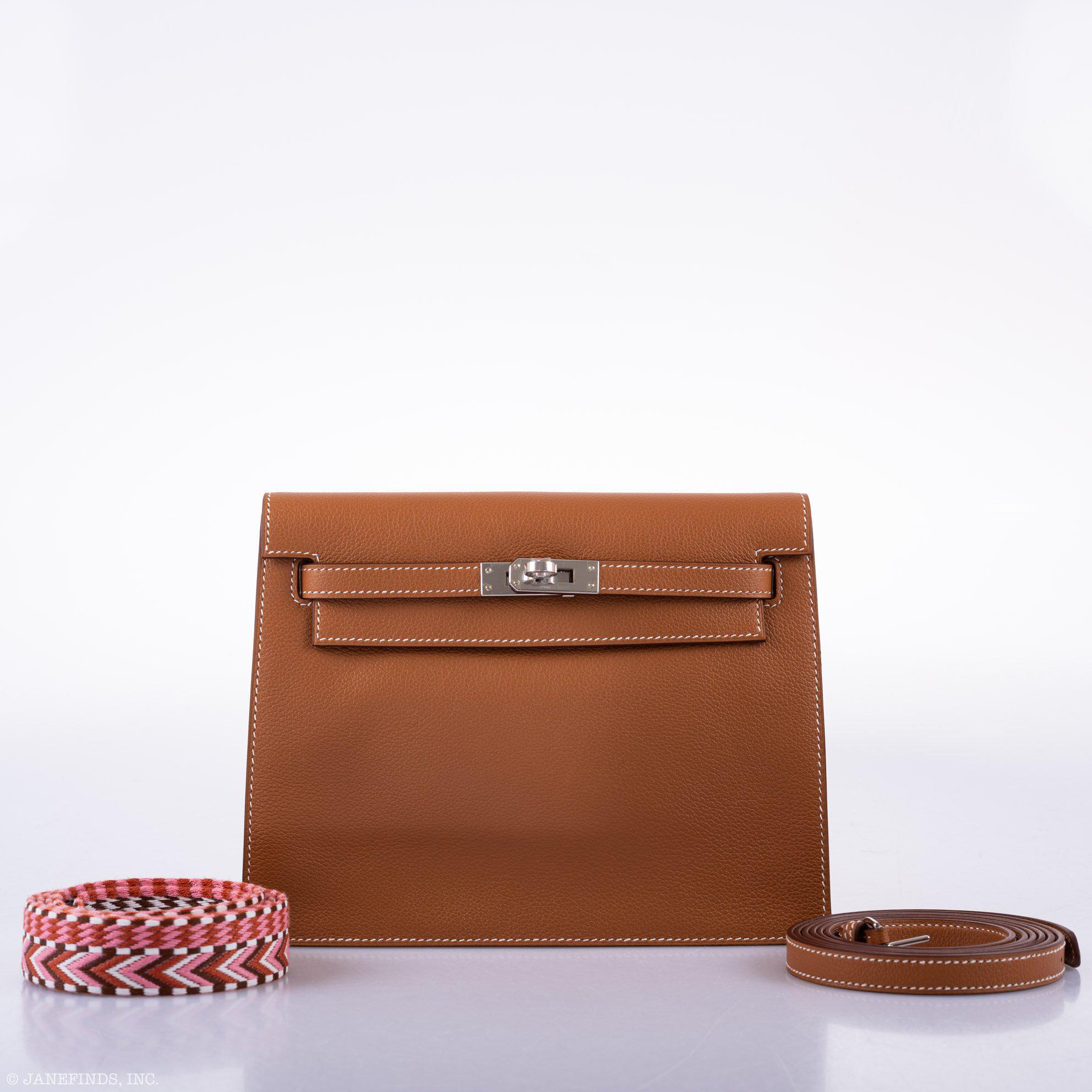 Hermès Kelly Danse II Gold Taurillon Novillo Leather Palladium Hardware - 2020, Y