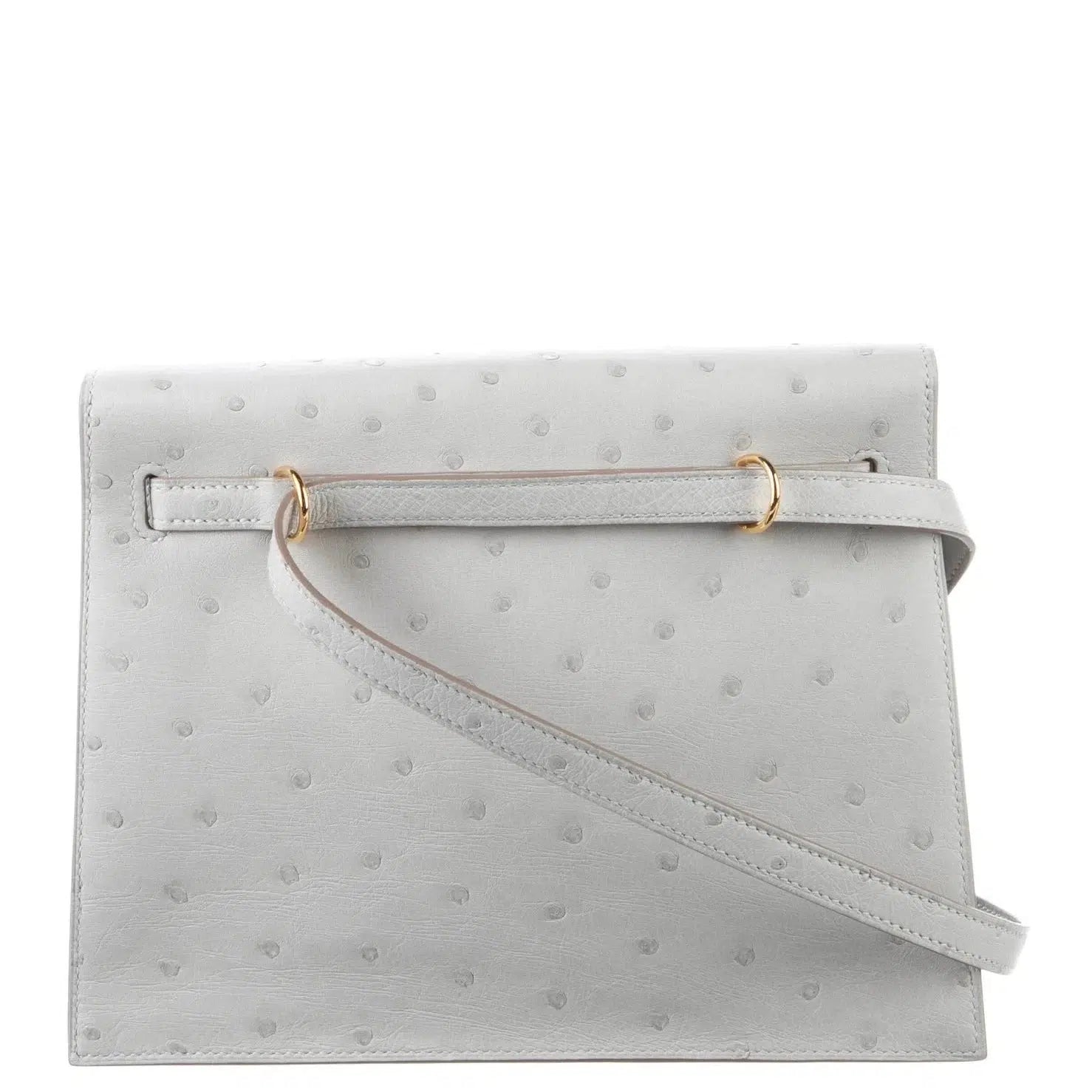 Hermès Kelly Danse II Gris Perle Ostrich with Gold Hardware