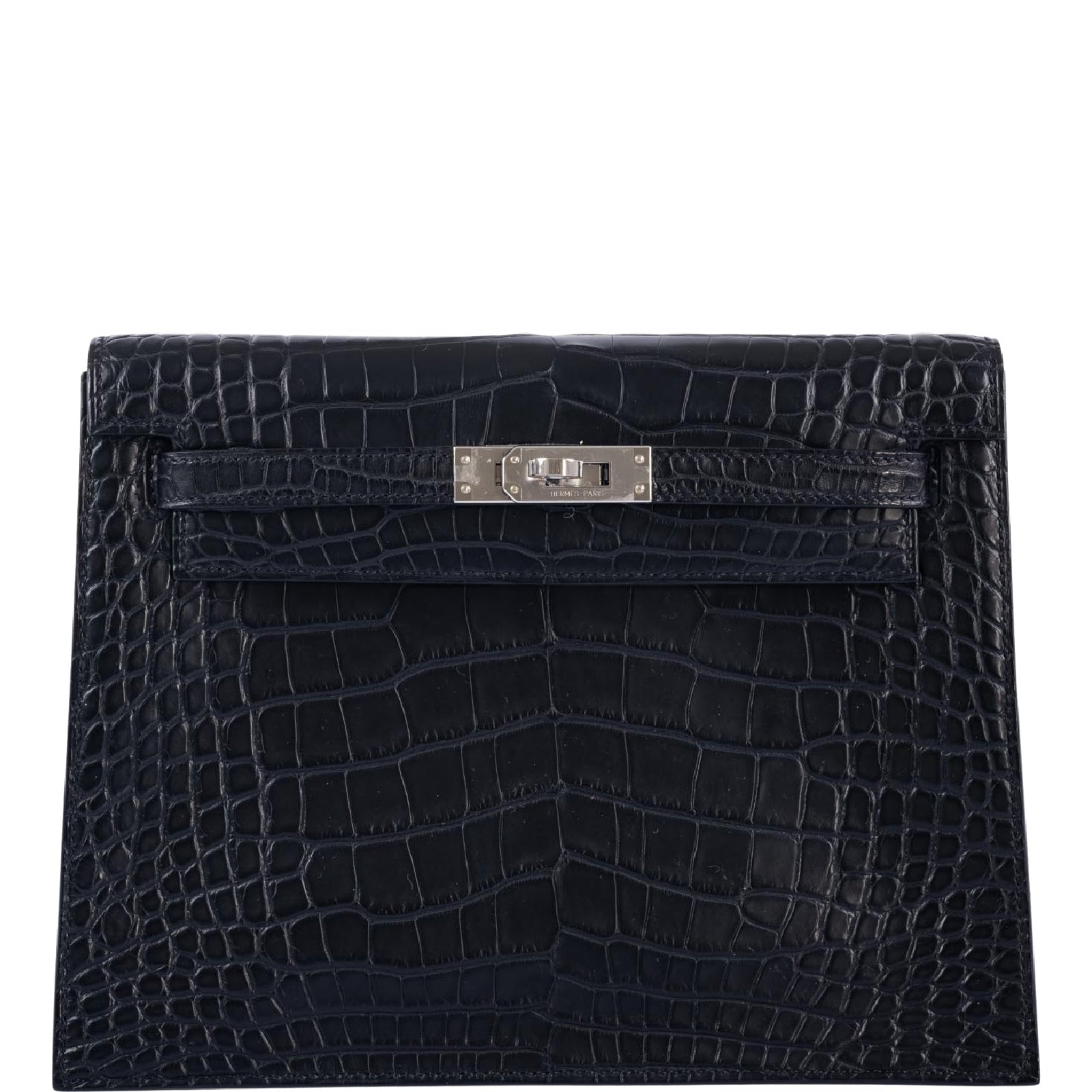 Hermès Kelly Danse II Matte Black Alligator with Palladium Hardware