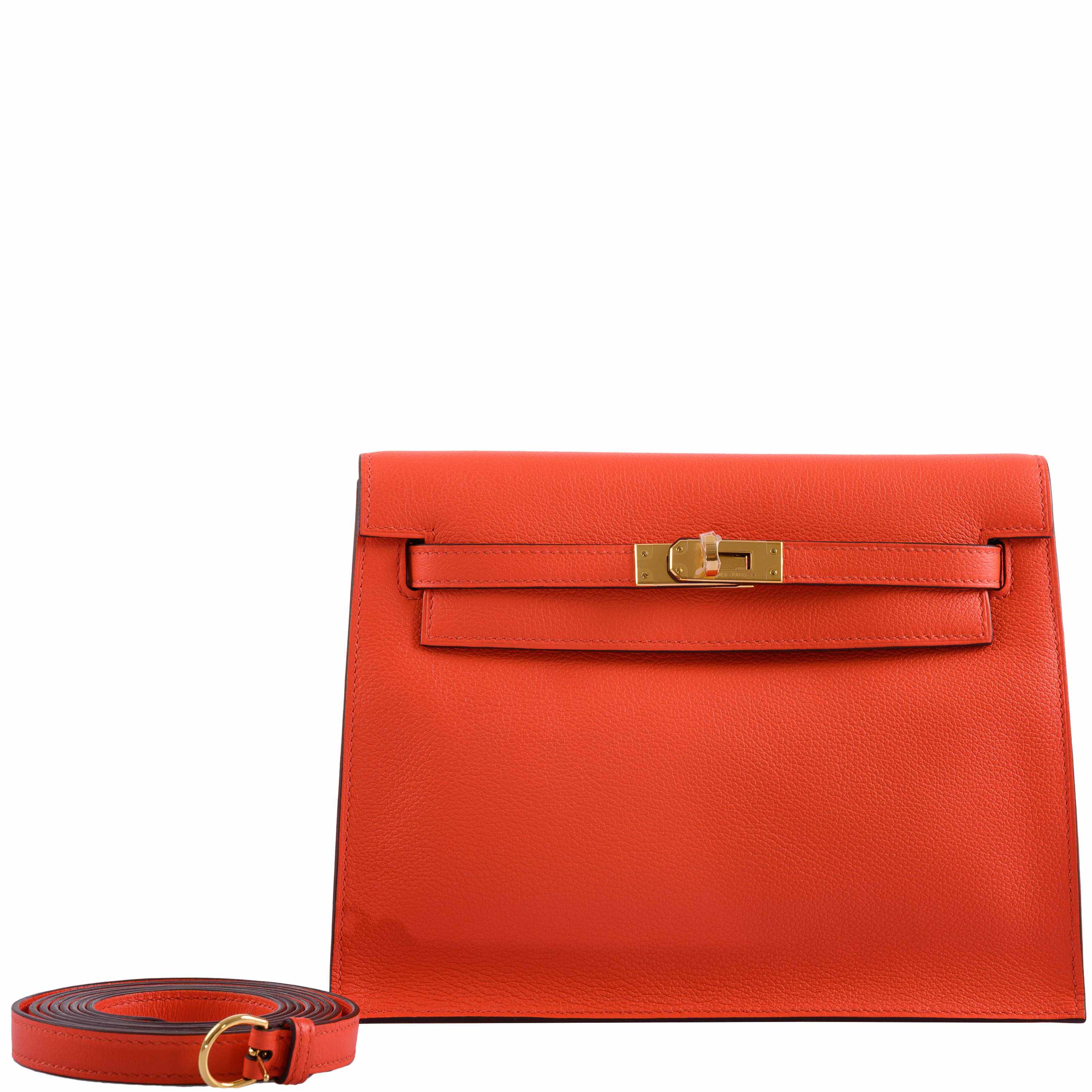 Hermès Kelly Danse II Orange Poppy Swift Gold Hardware - 2019, D