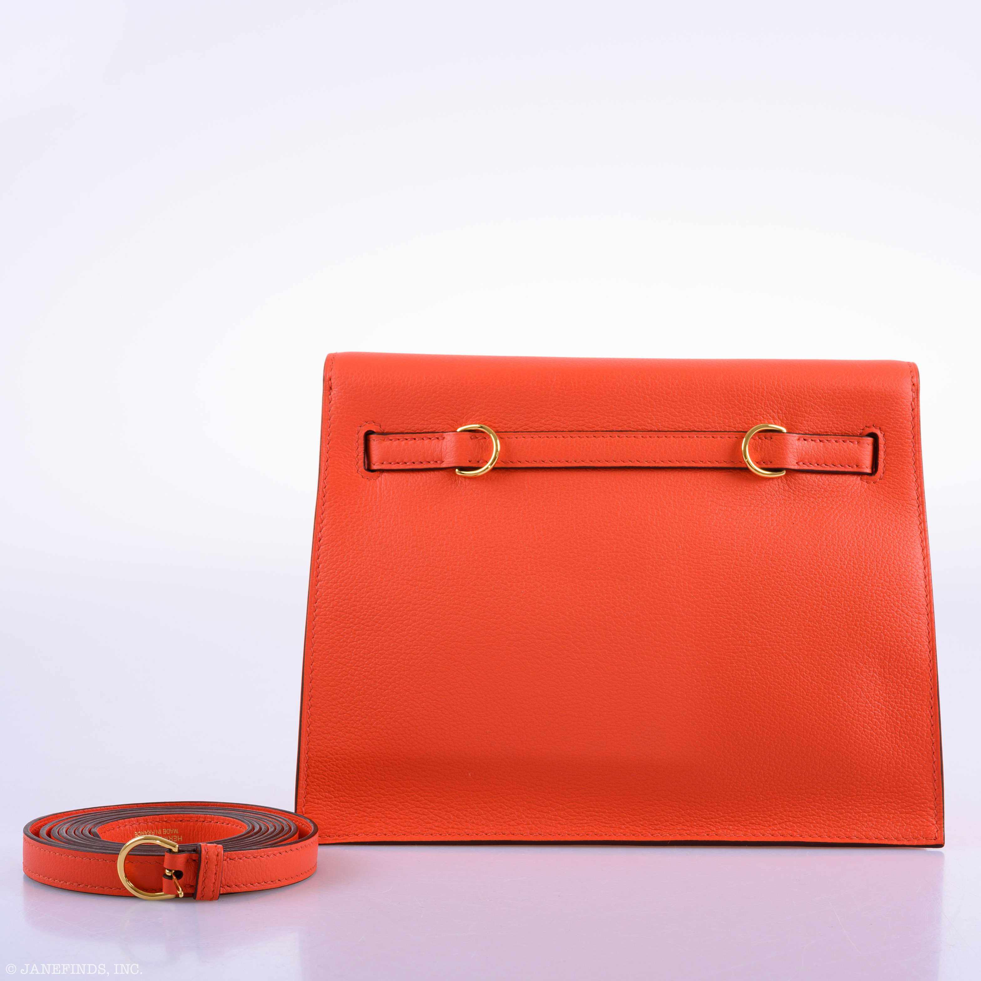 Hermès Kelly Danse II Orange Poppy Swift Gold Hardware - 2019, D