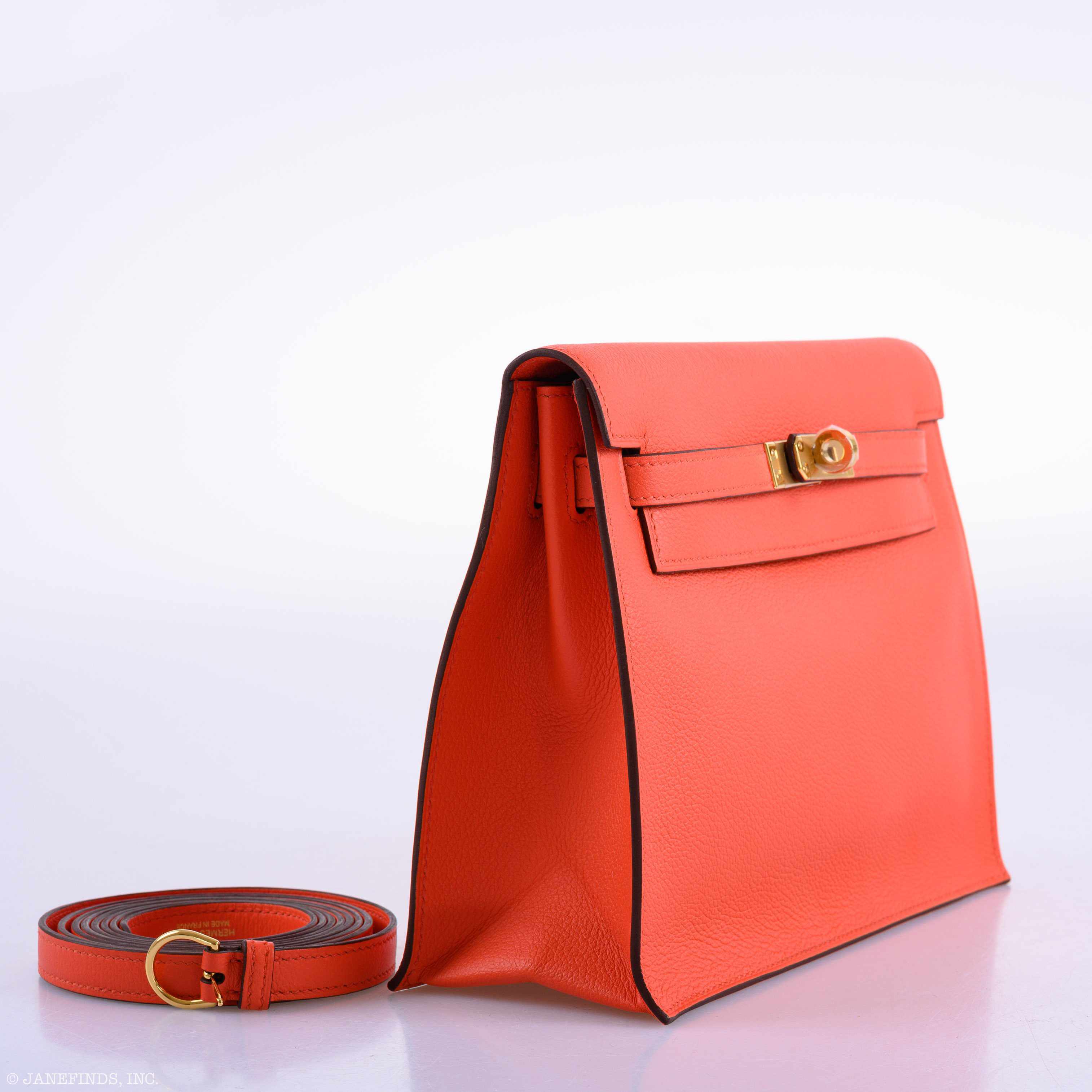 Hermès Kelly Danse II Orange Poppy Swift Gold Hardware - 2019, D