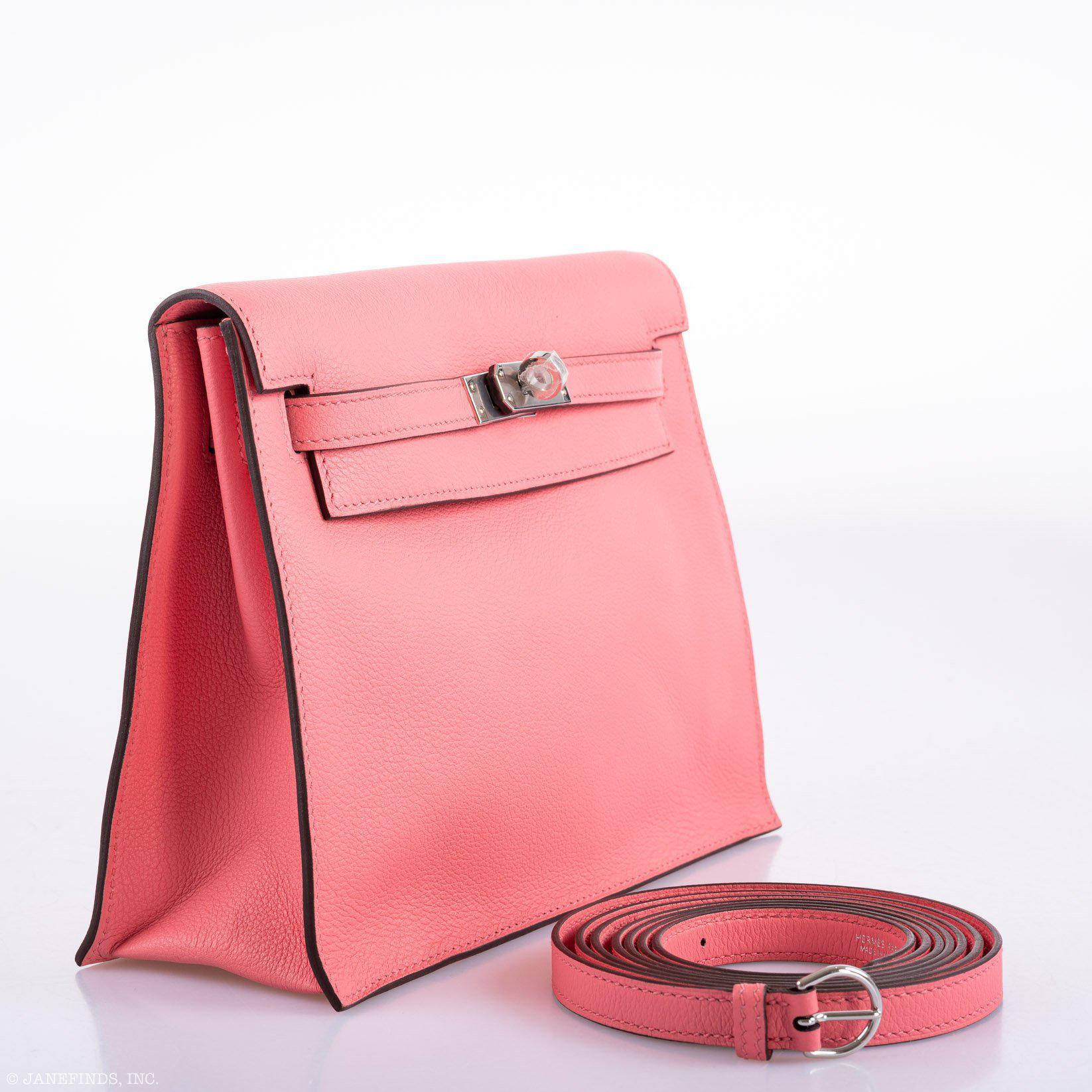Hermès Kelly Danse II Rose D'ete Evercolor leather Palladium Hardware - 2020, Y